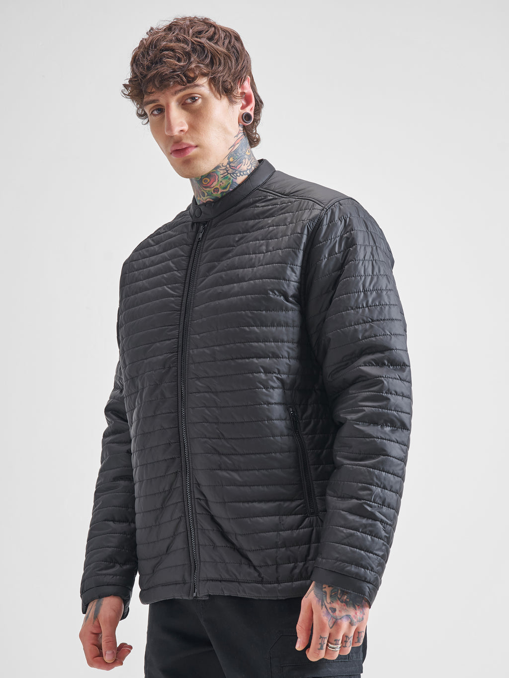 Highlander Men Black Solid Puffer Jacket - Black - Image 4
