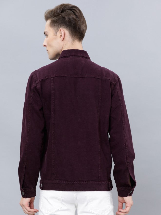 Plum Trucker Fit Denim Jacket - Purple - Image 3