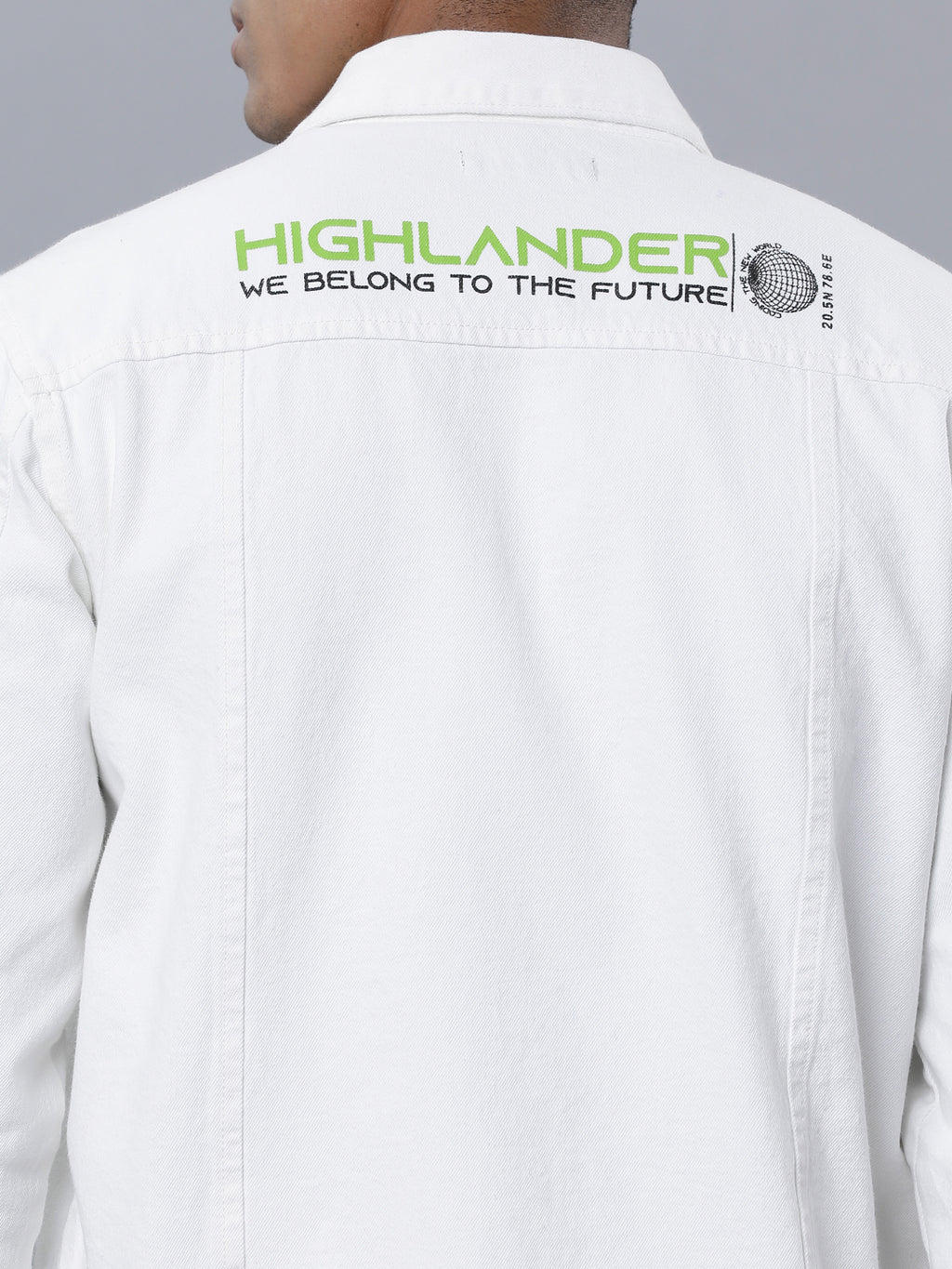 White Trucker Fit Denim Jacket - White - Image 4