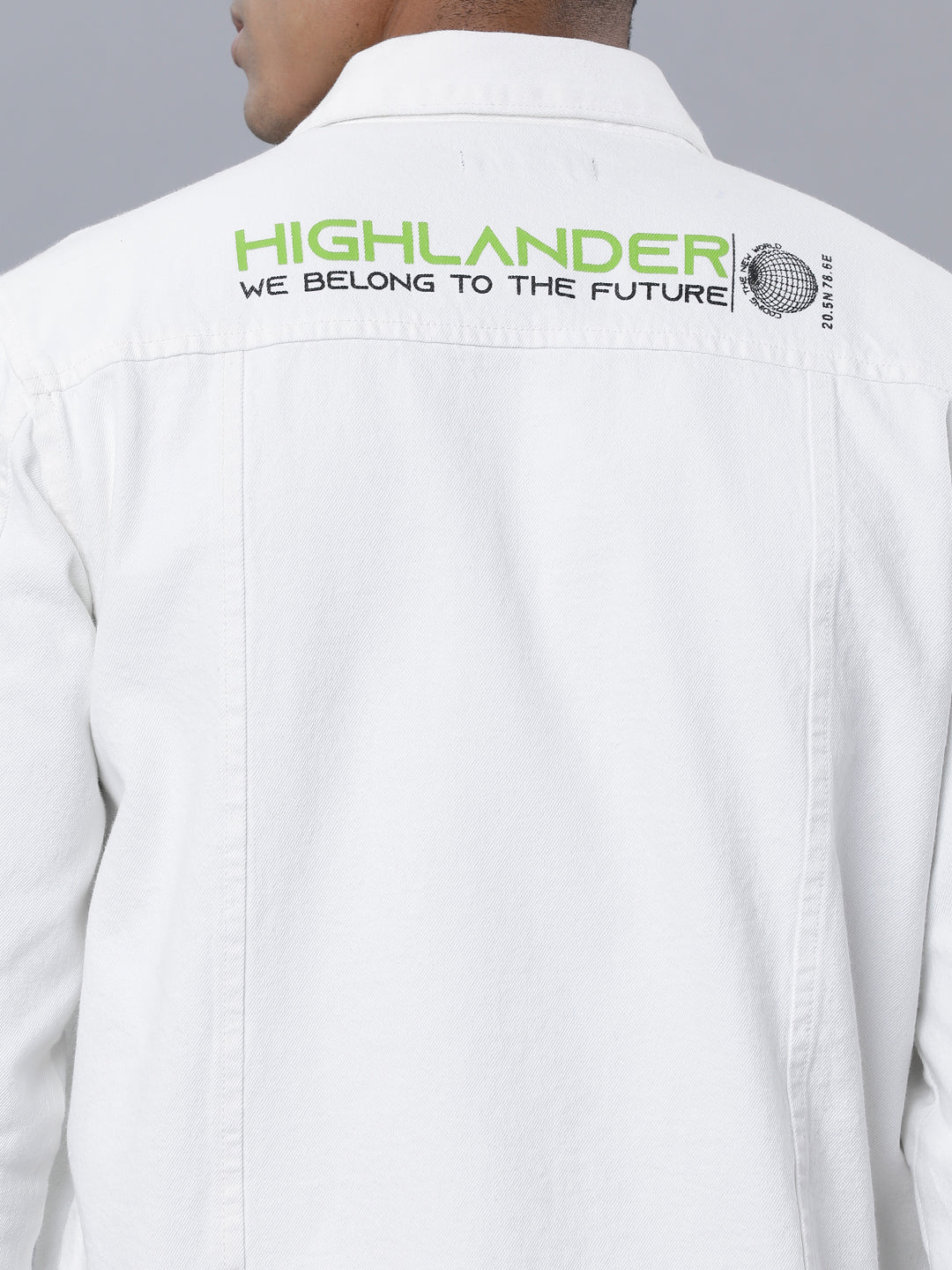 White Trucker Fit Denim Jacket - White - Image 4
