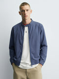 HIGHLANDER Men violet Striped Bomber Jacket - violet - Image 1