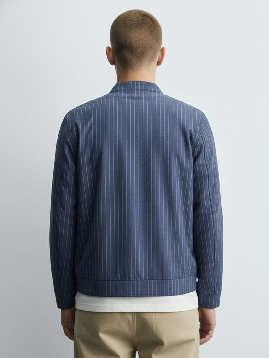 HIGHLANDER Men violet Striped Bomber Jacket - violet - Image 3
