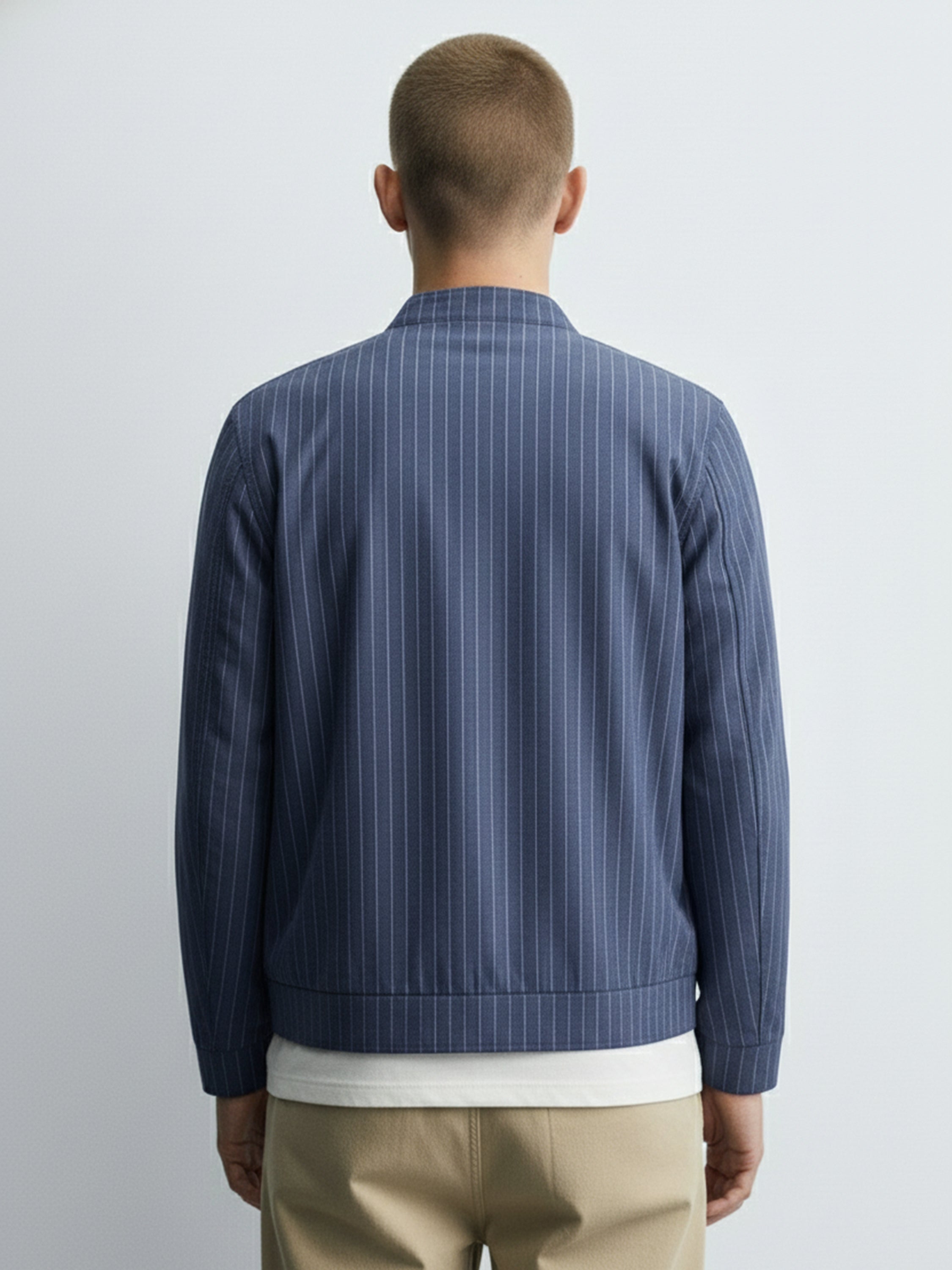 HIGHLANDER Men violet Striped Bomber Jacket - violet - Image 3