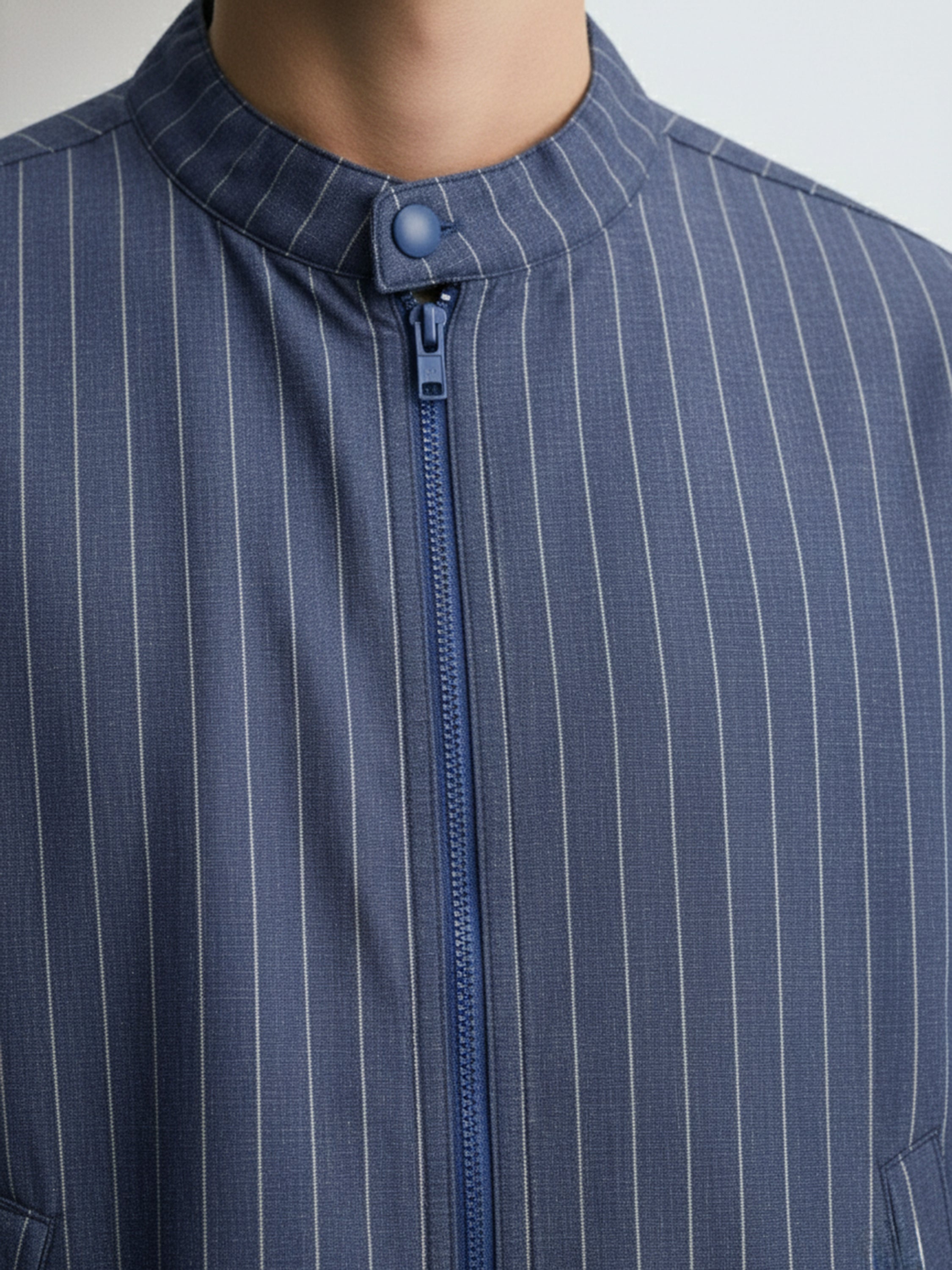 HIGHLANDER Men violet Striped Bomber Jacket - violet - Image 4