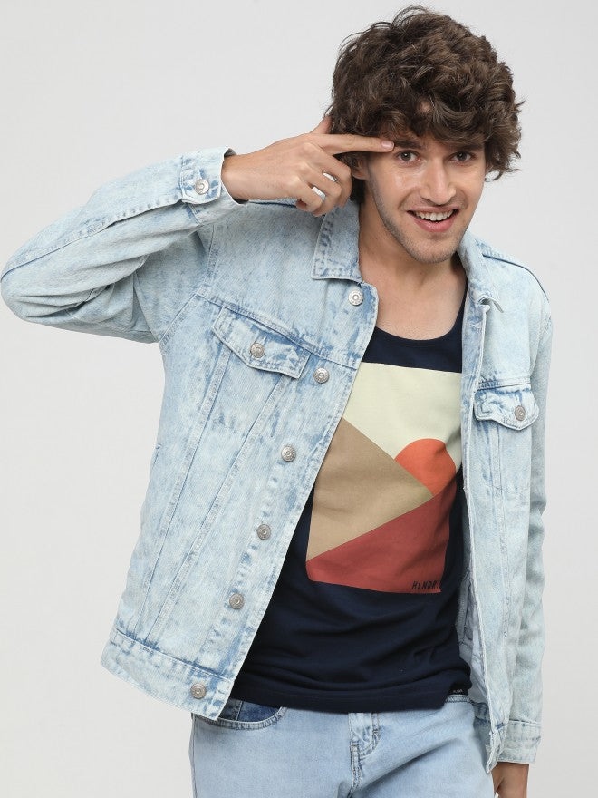 Highlander Mens Light Blue Denim Jacket - Blue - Image 1