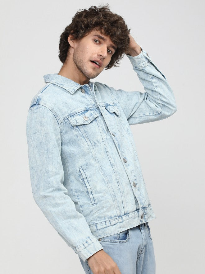 Highlander Mens Light Blue Denim Jacket - Blue - Image 2