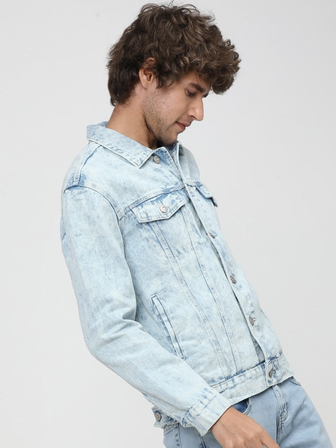 Highlander Mens Light Blue Denim Jacket - Blue - Image 8