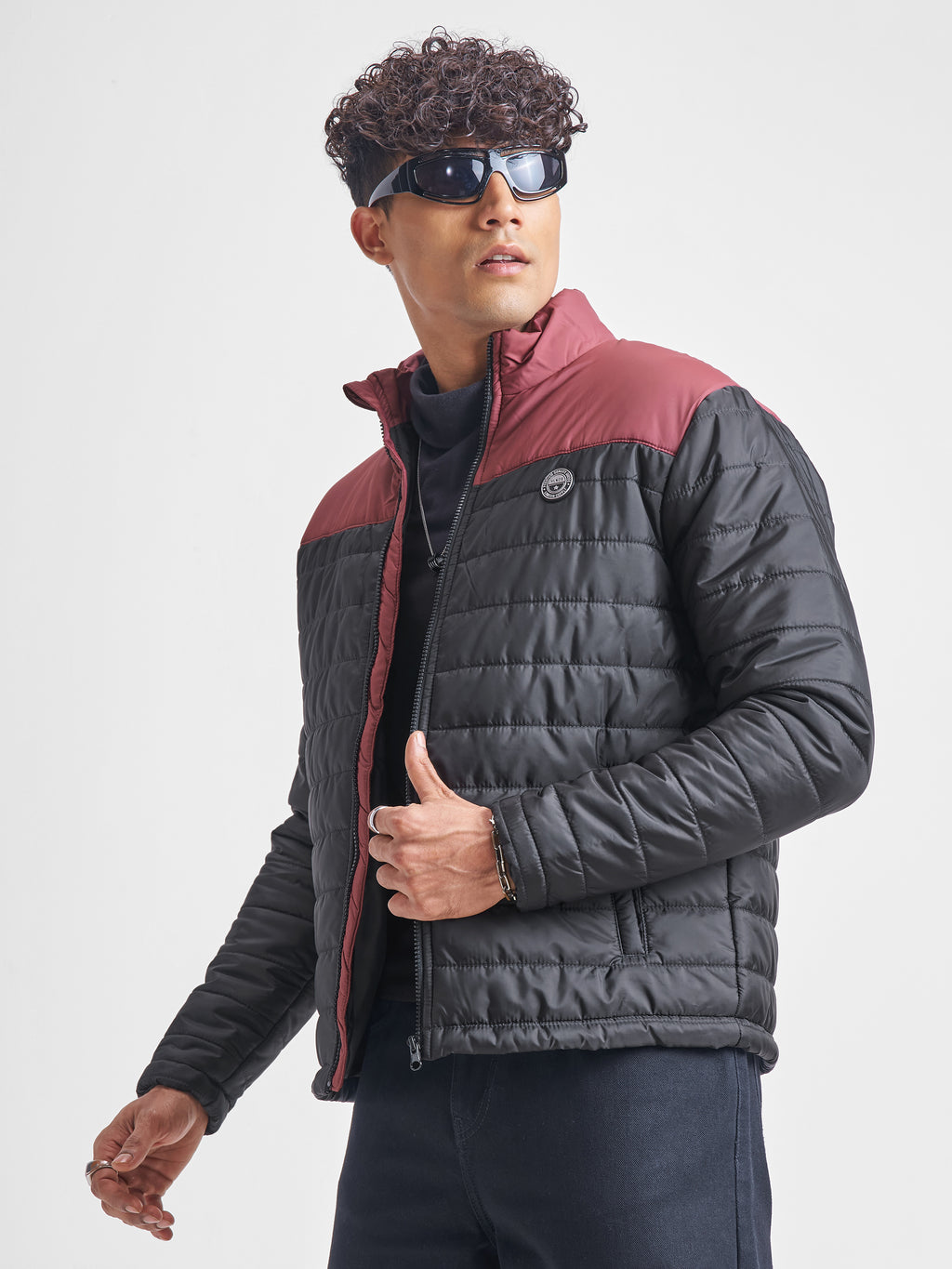 Highlander Mens Black Puffer Jacket - Black - Image 4