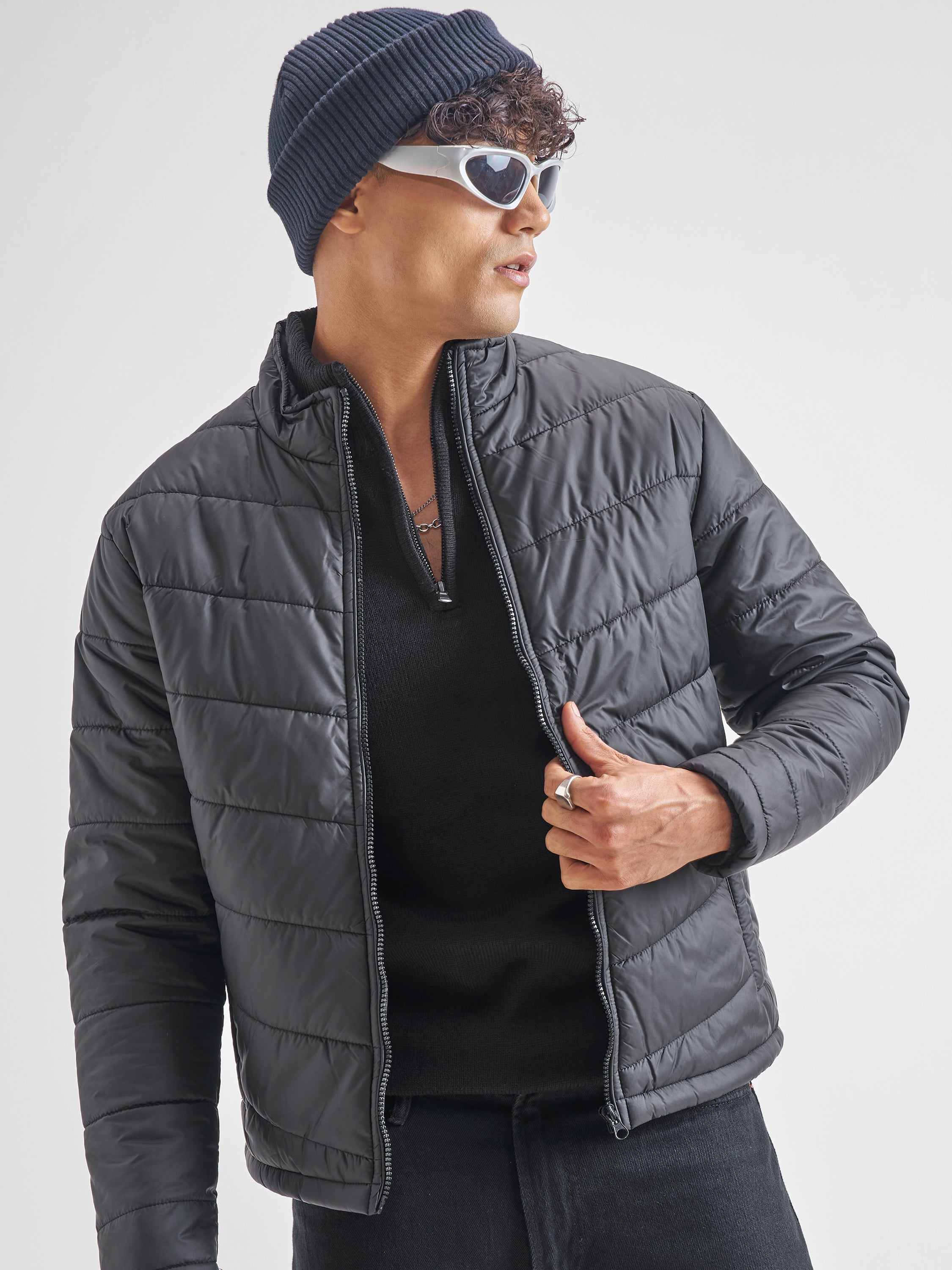 Highlander Mens Black Puffer Jacket - Black - Image 1
