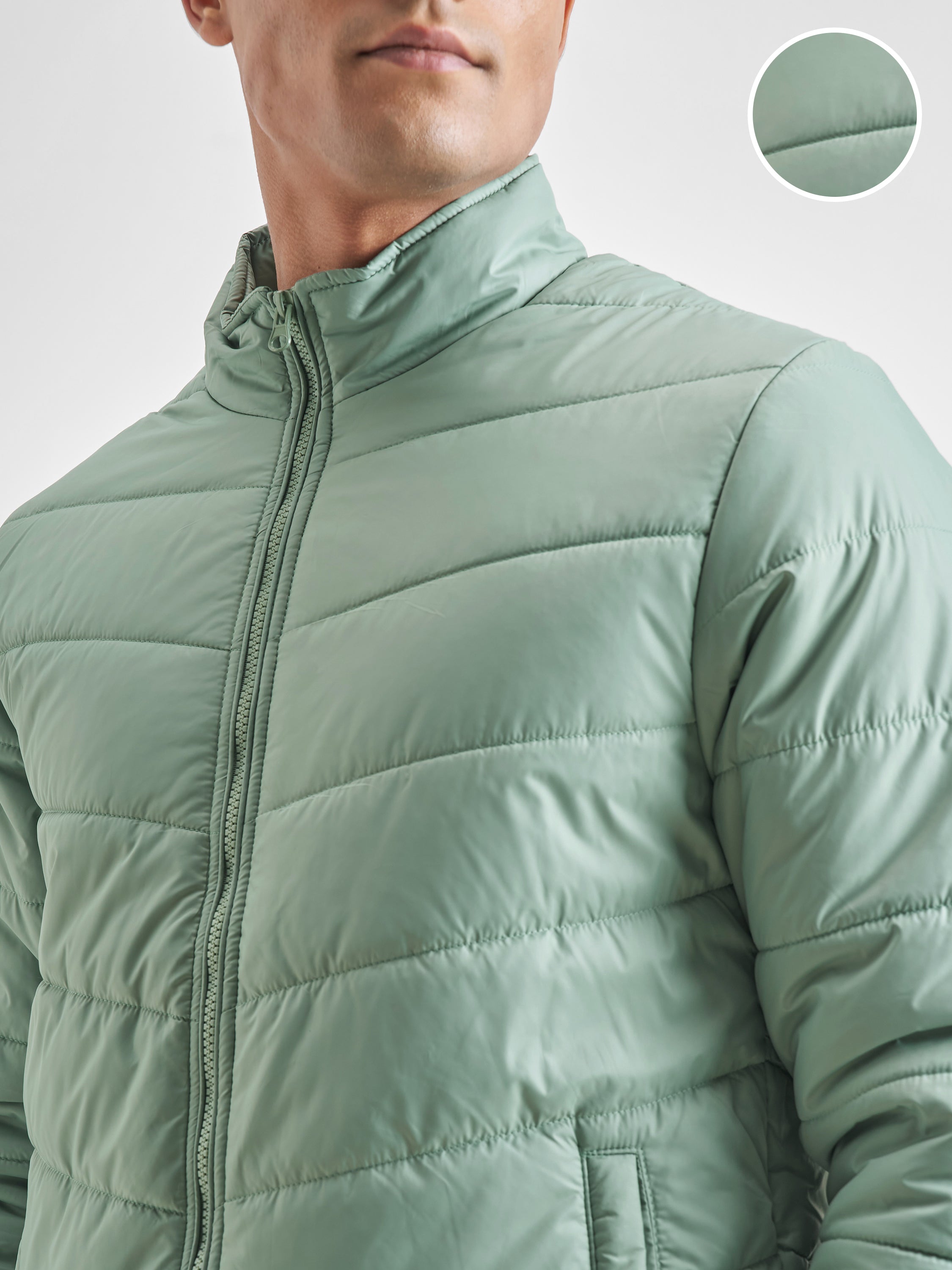Highlander Mens Green Puffer Jacket - Green - Image 5