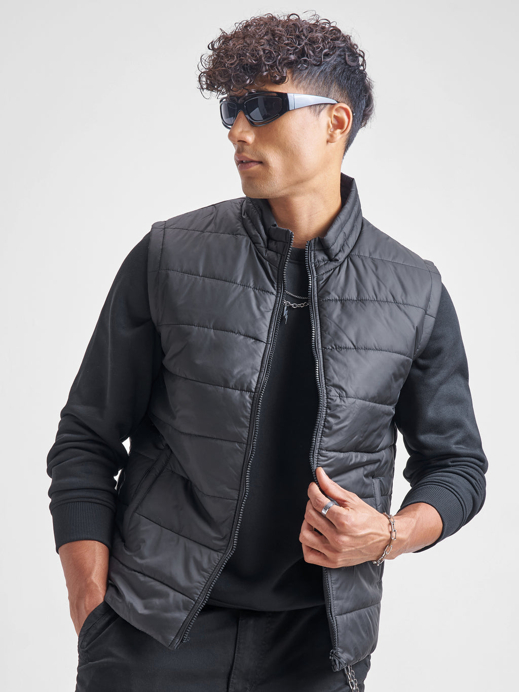 Highlander Men Black Solid Puffer Jacket - Black - Image 1