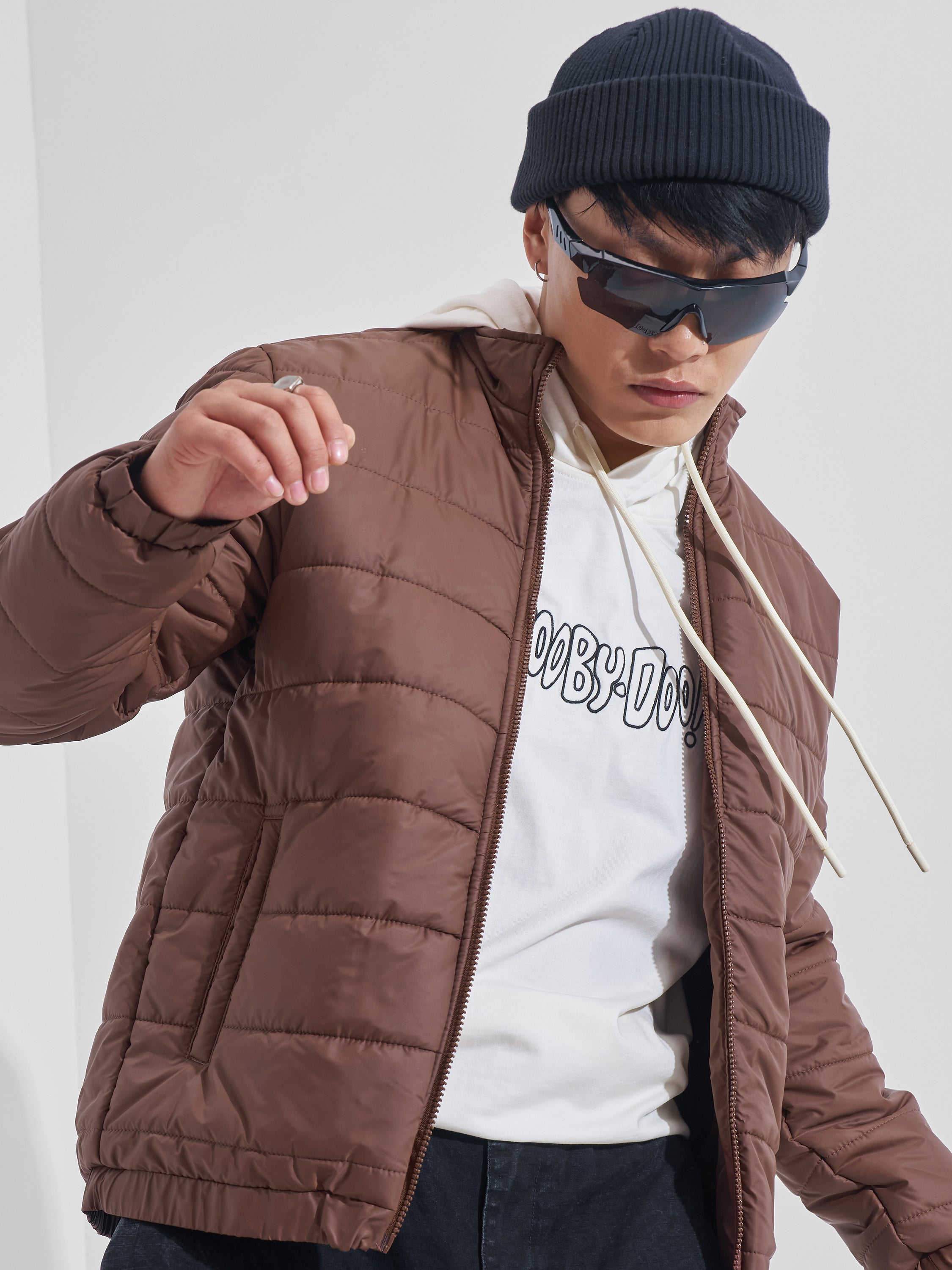Highlander Men Brown Solid Puffer Jacket - Brown - Image 1