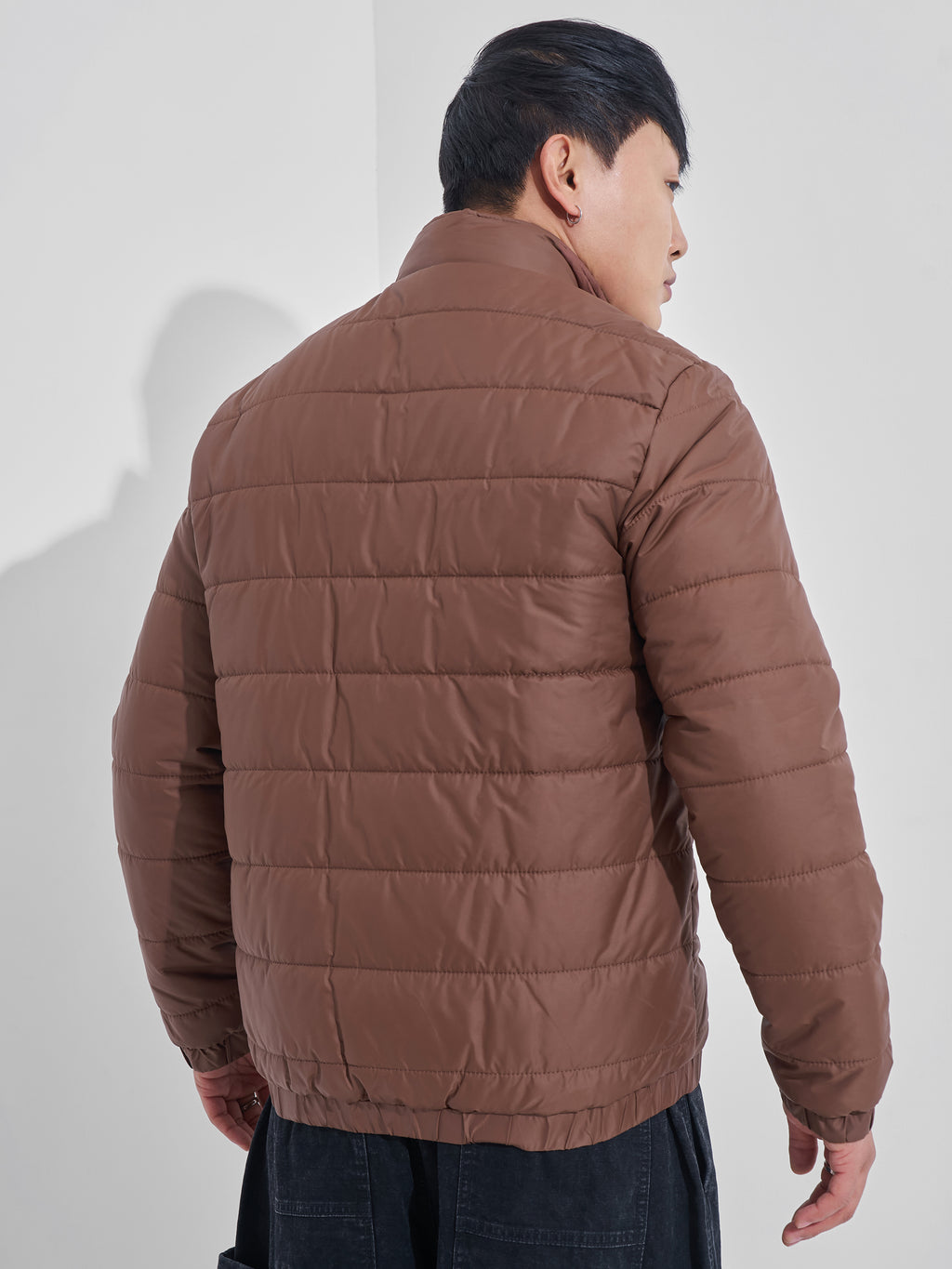 Highlander Men Brown Solid Puffer Jacket - Brown - Image 3