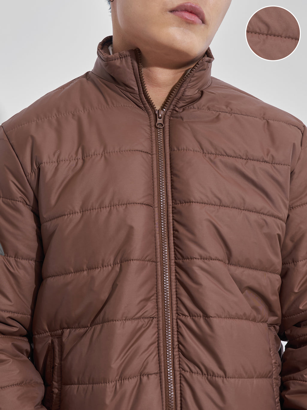 Highlander Men Brown Solid Puffer Jacket - Brown - Image 5