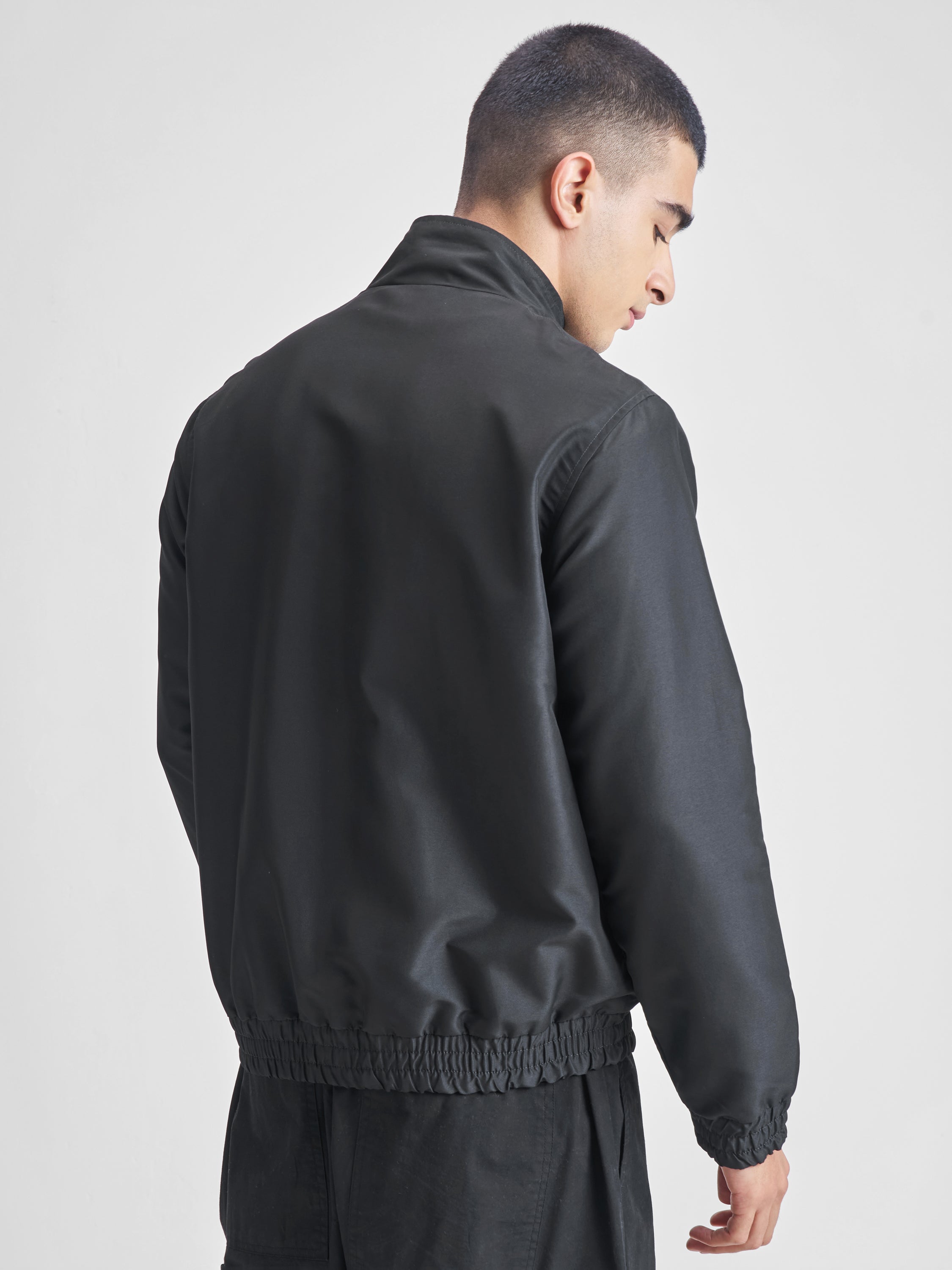 Highlander Men Black Solid Bomber Jacket - Black - Image 3