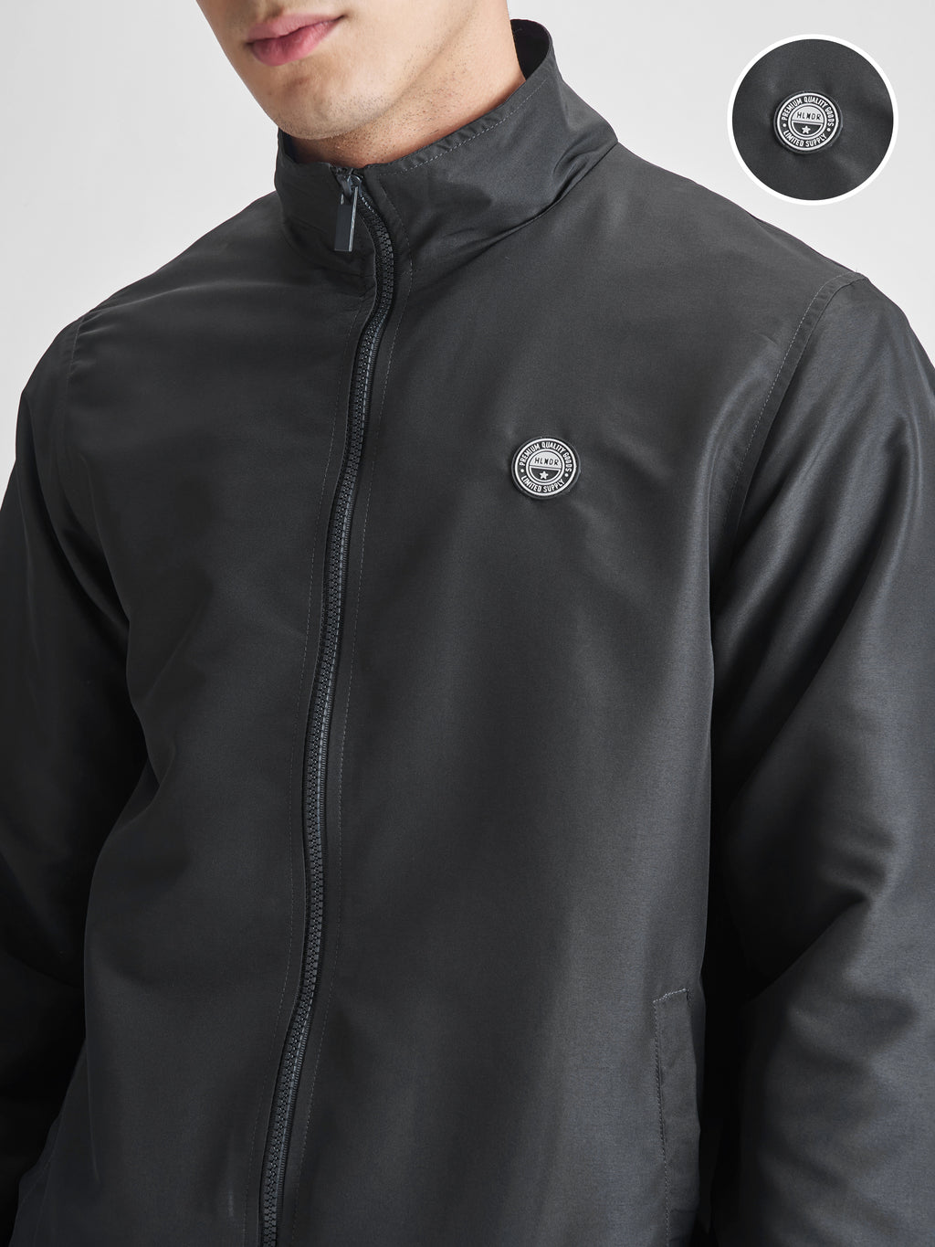 Highlander Men Black Solid Bomber Jacket - Black - Image 5