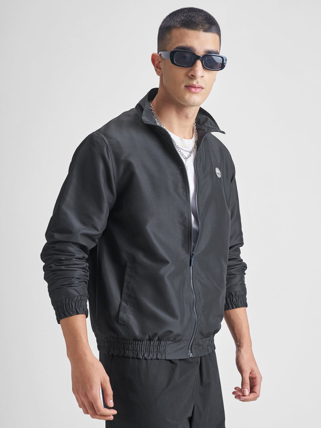 Highlander Men Black Solid Bomber Jacket - Black - Image 6
