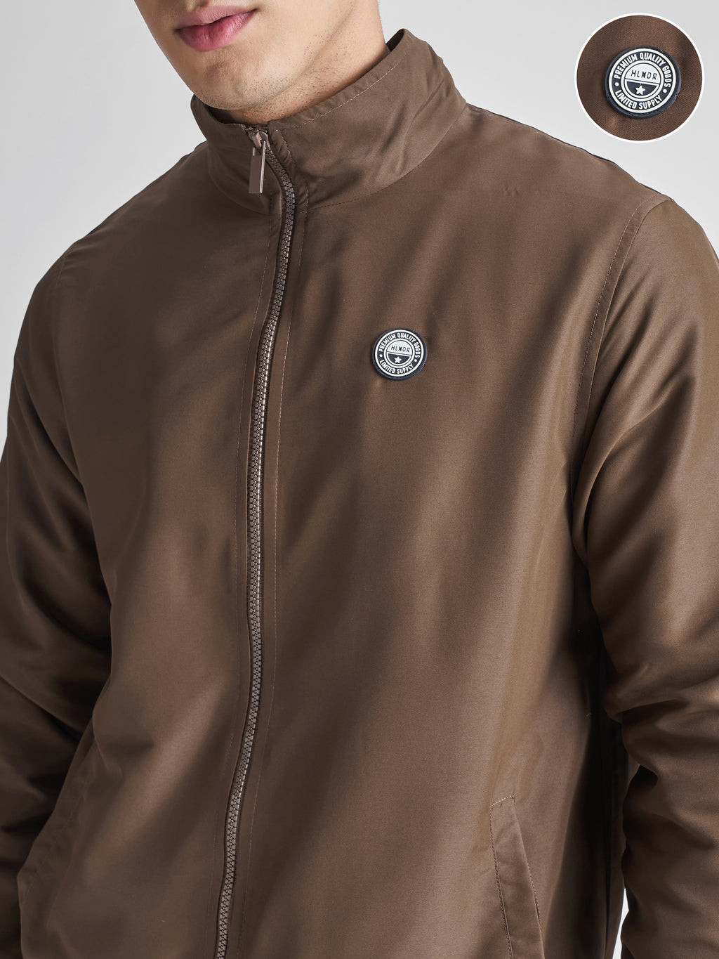 Highlander Men Brown Solid Bomber Jacket - Brown - Image 5