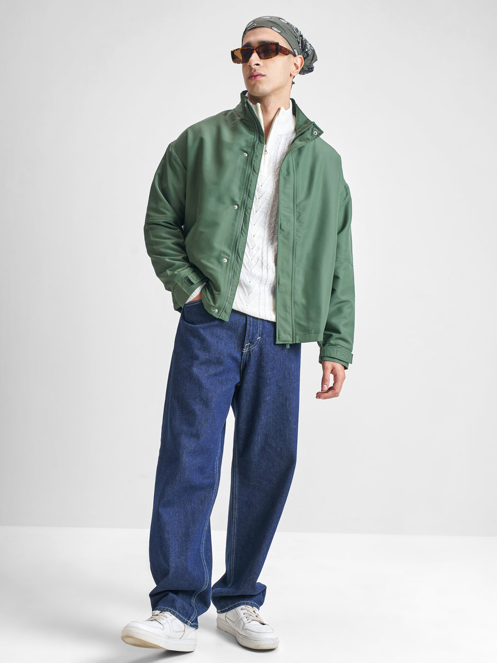 Highlander Men Olive Solid Bomber Jacket - Olive - Image 2