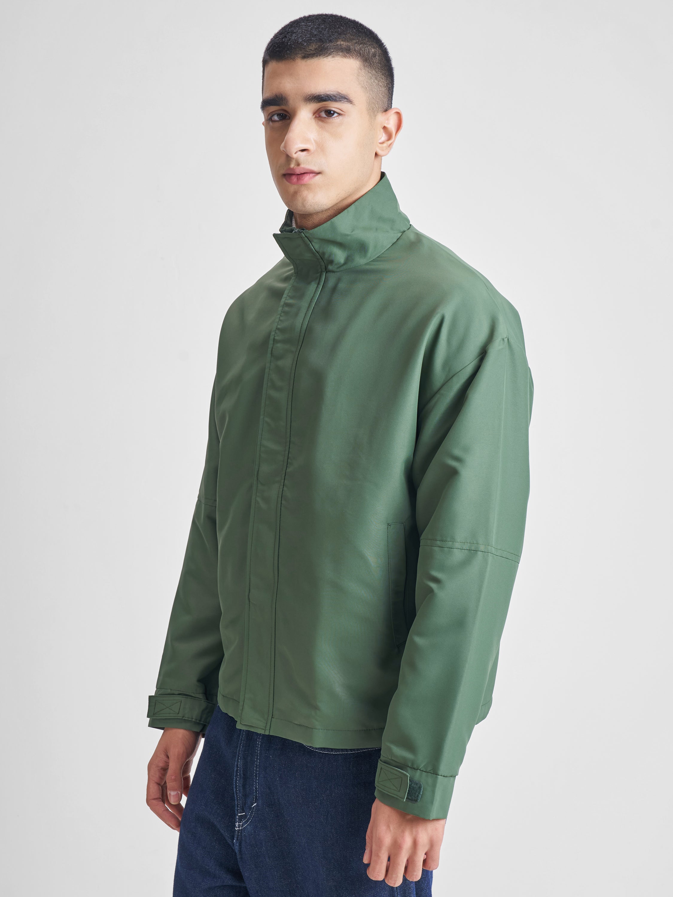 Highlander Men Olive Solid Bomber Jacket - Olive - Image 4