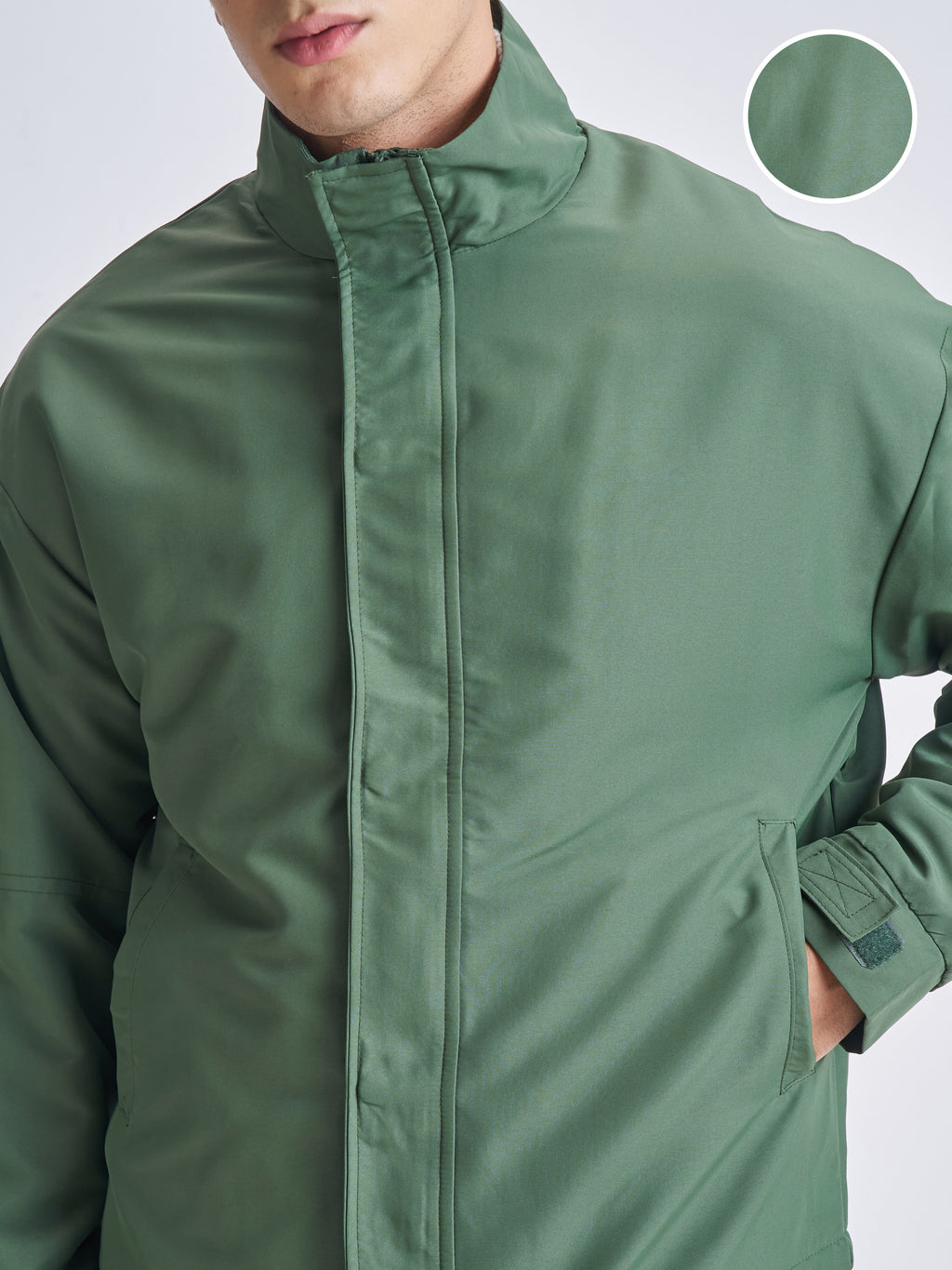 Highlander Men Olive Solid Bomber Jacket - Olive - Image 5