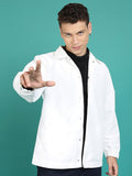 Highlander Men White Solid Bomber Jacket - White - Image 1