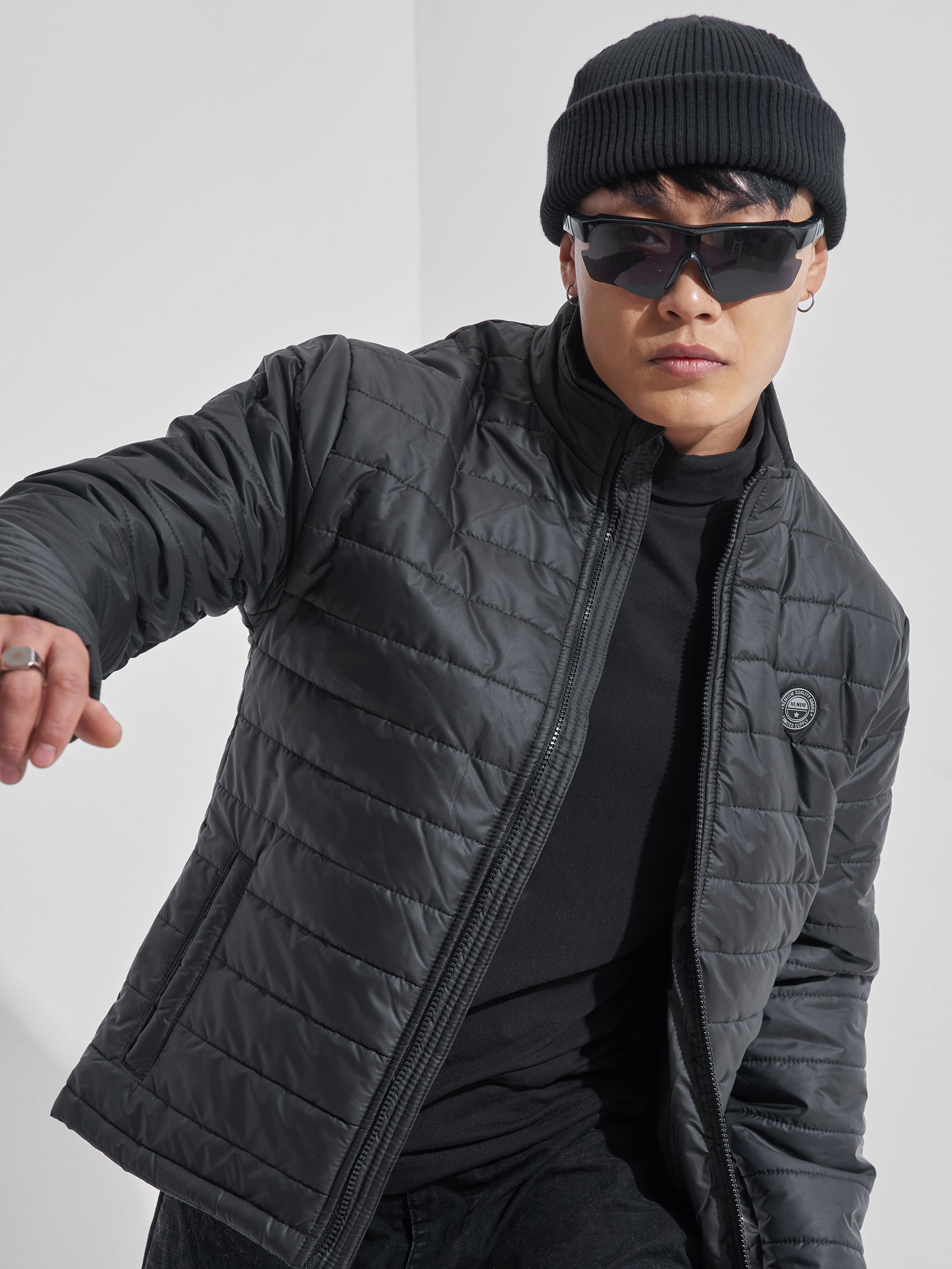 Highlander Men Black Puffer Jacket - Black - Image 1