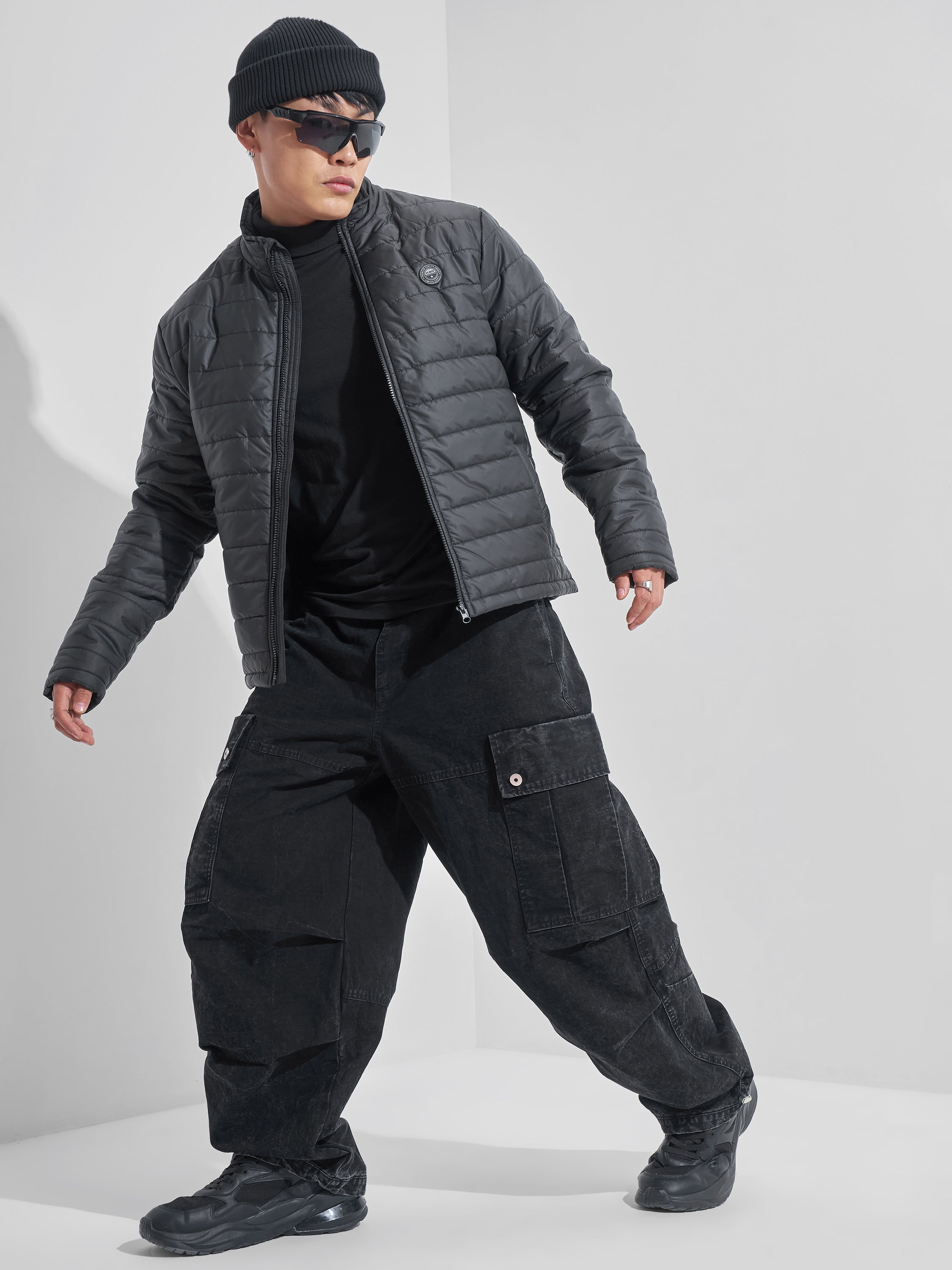 Highlander Men Black Puffer Jacket - Black - Image 2