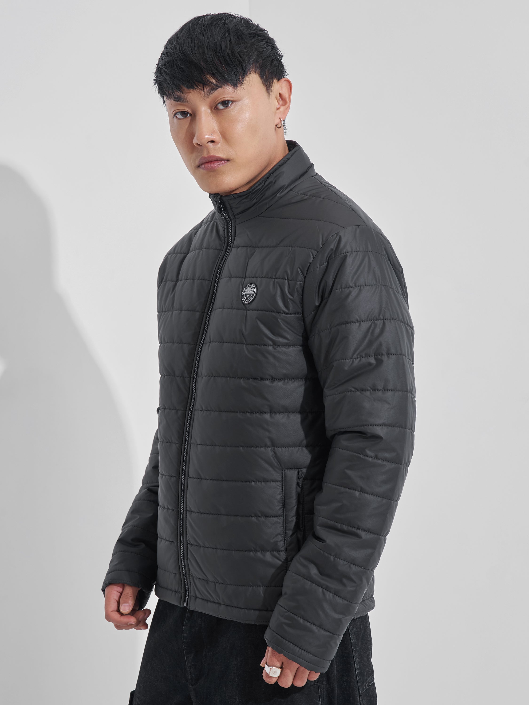 Highlander Men Black Puffer Jacket - Black - Image 4