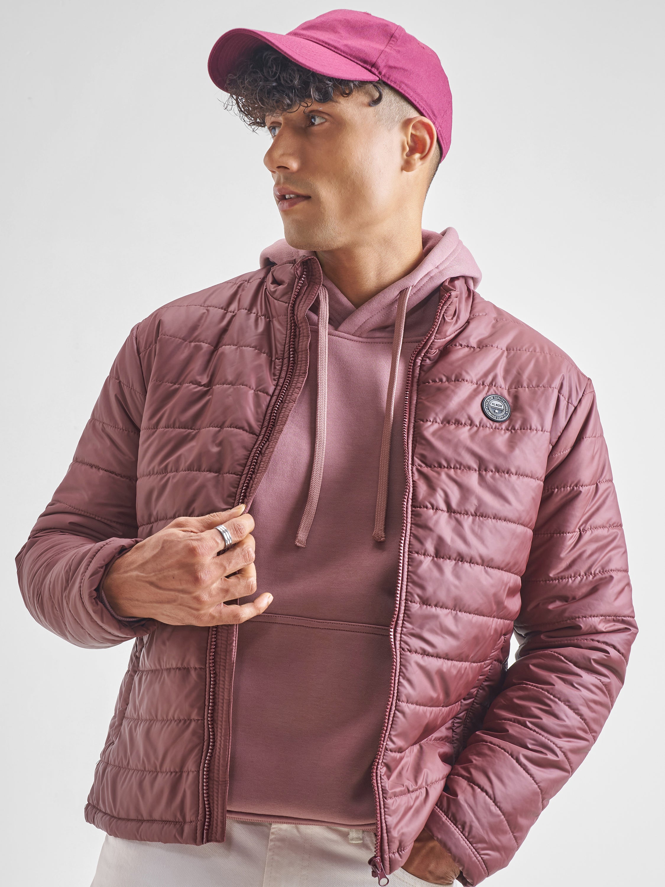 Highlander Men Maroon Padded Jacket - Maroon - Image 1