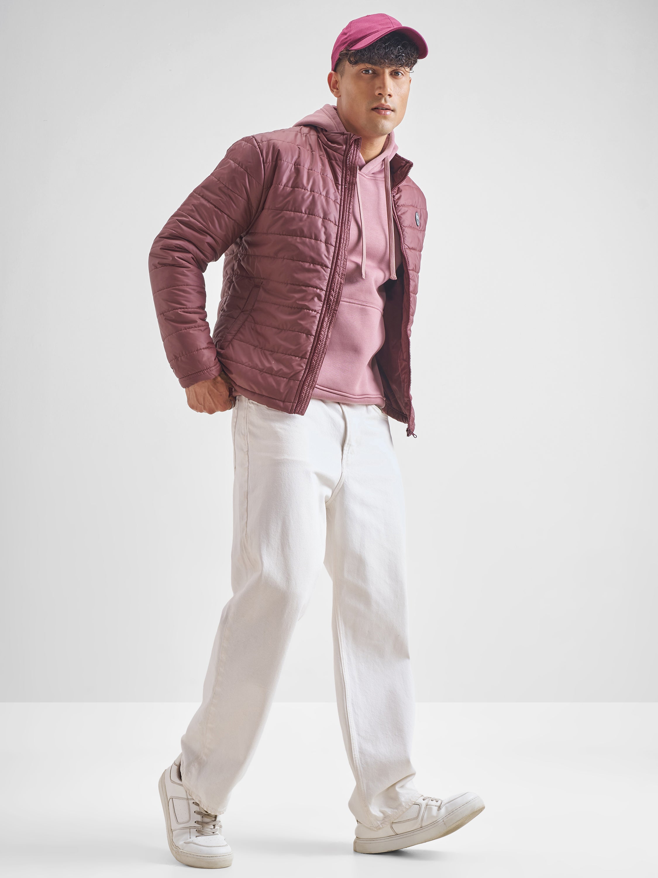 Highlander Men Maroon Padded Jacket - Maroon - Image 2