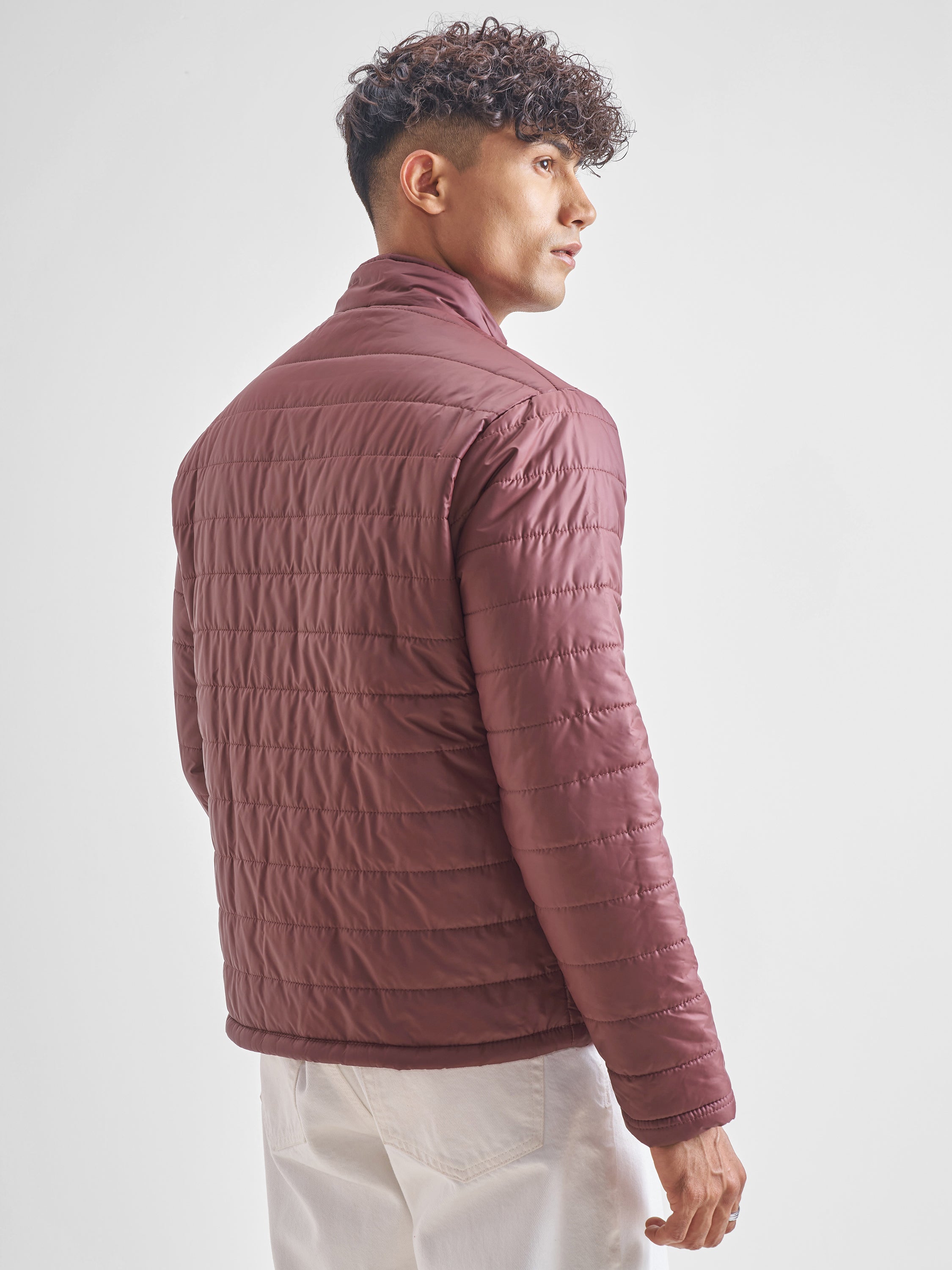 Highlander Men Maroon Padded Jacket - Maroon - Image 3