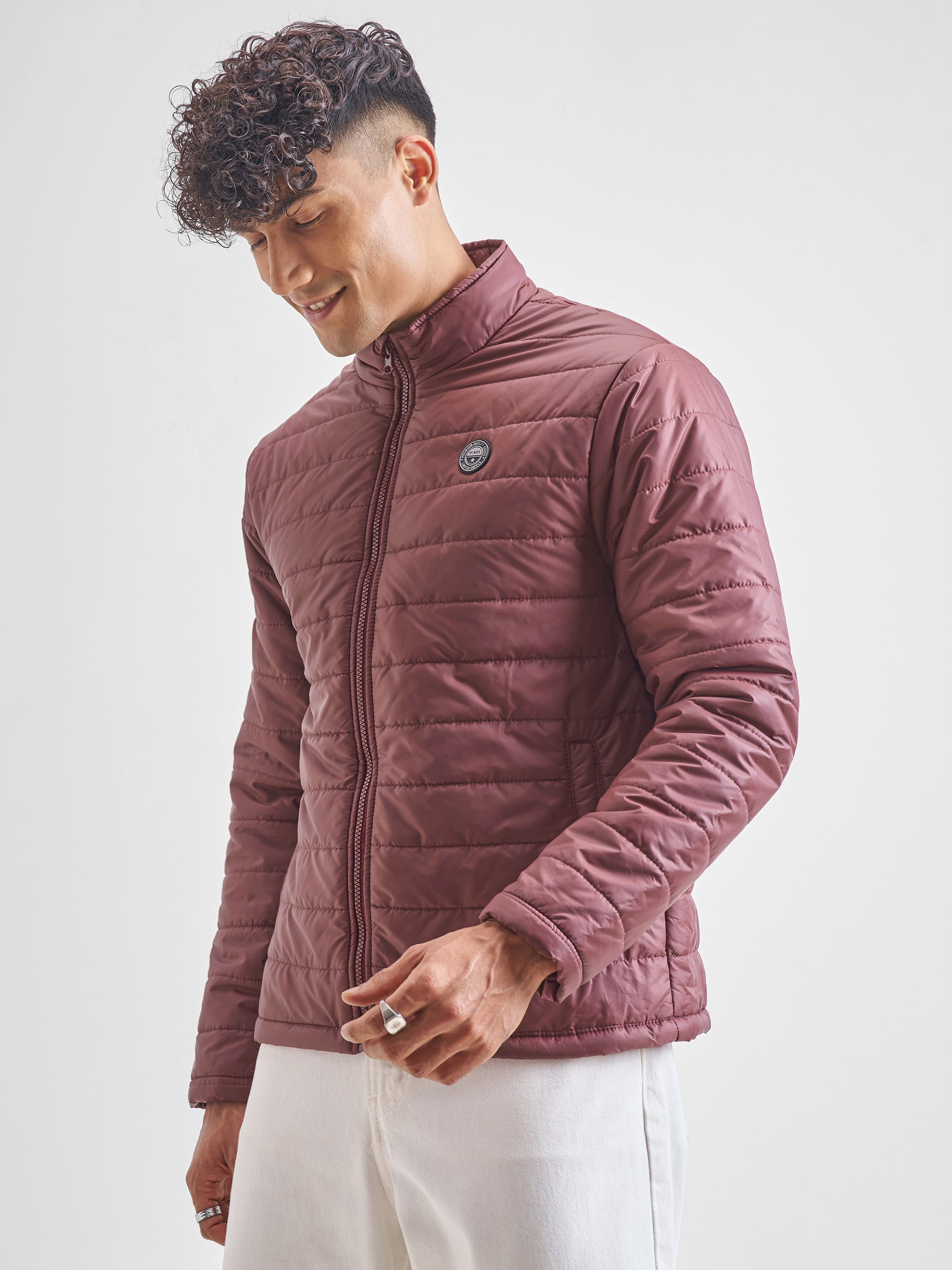 Highlander Men Maroon Padded Jacket - Maroon - Image 4