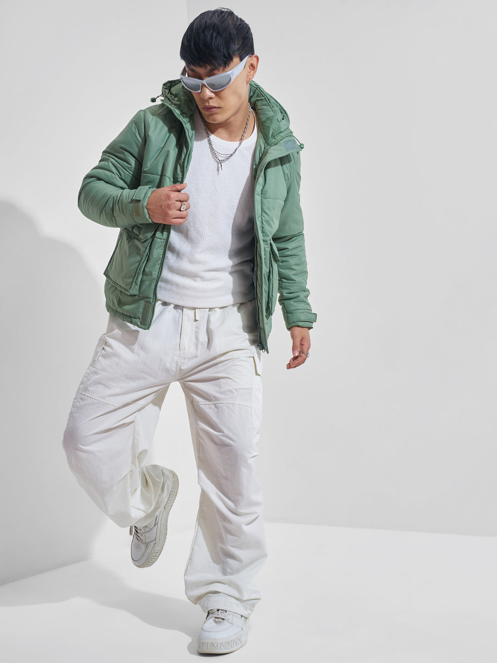 Highlander Men Olive Puffer Jacket - Olive - Image 2