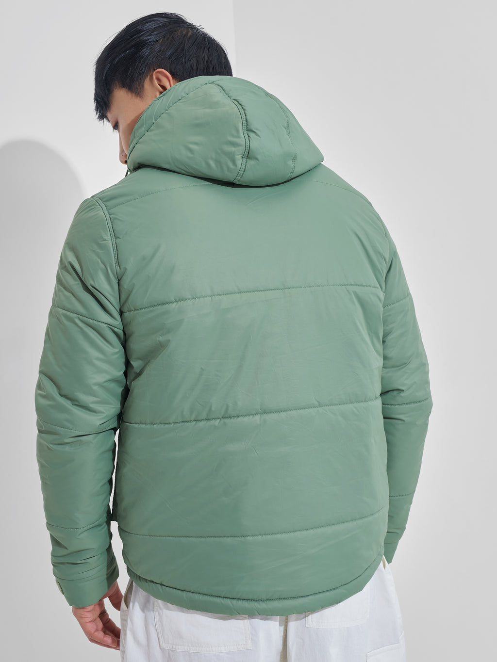 Highlander Men Olive Puffer Jacket - Olive - Image 3