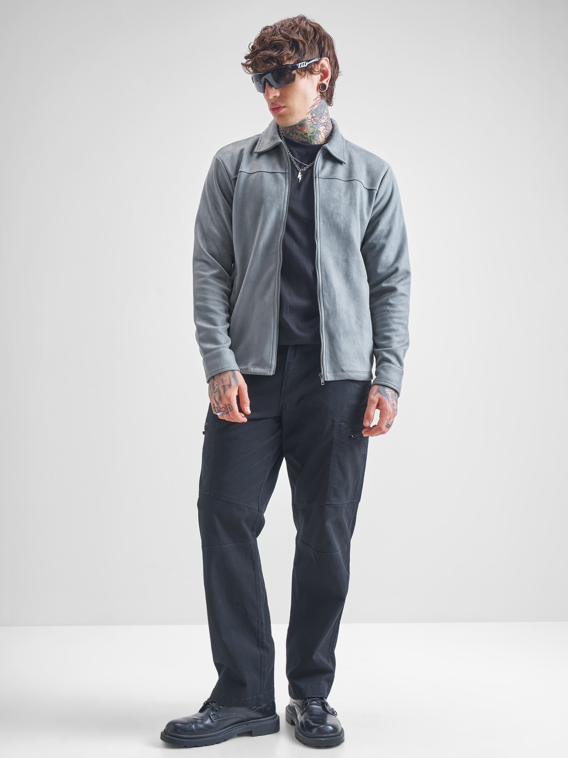 Highlander Men Grey Open Front Jacket - Grey - Image 2