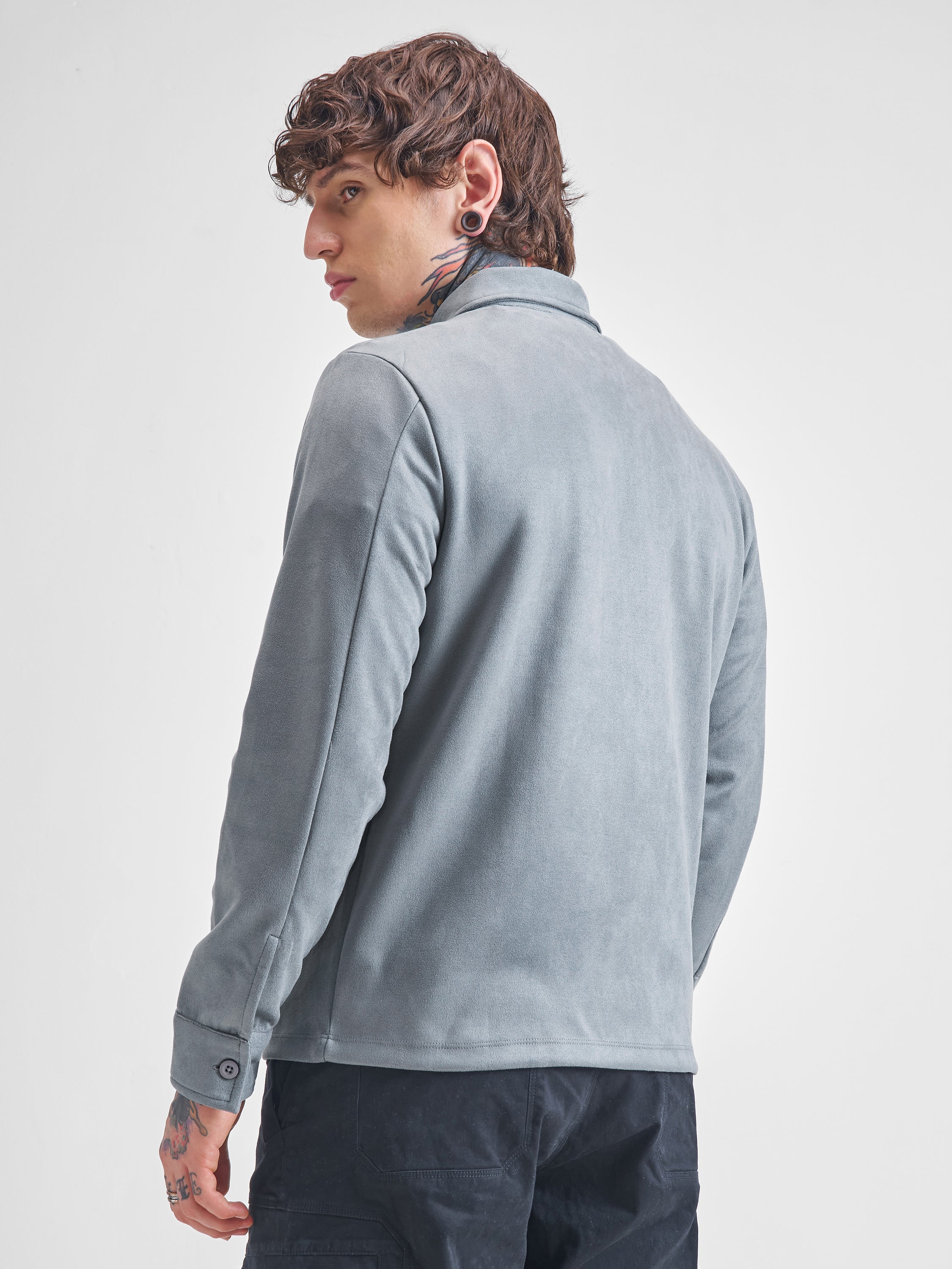 Highlander Men Grey Open Front Jacket - Grey - Image 3