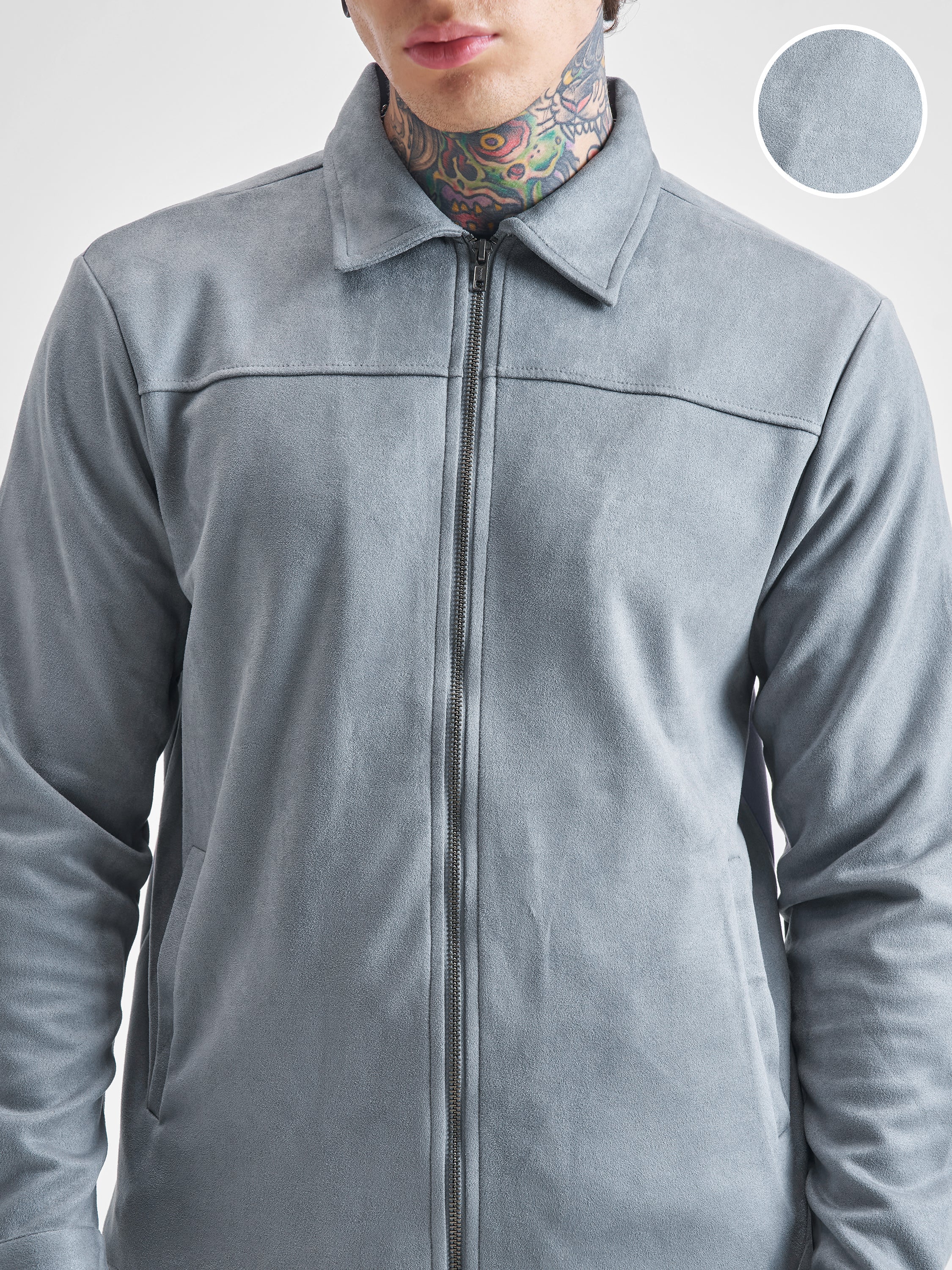 Highlander Men Grey Open Front Jacket - Grey - Image 5