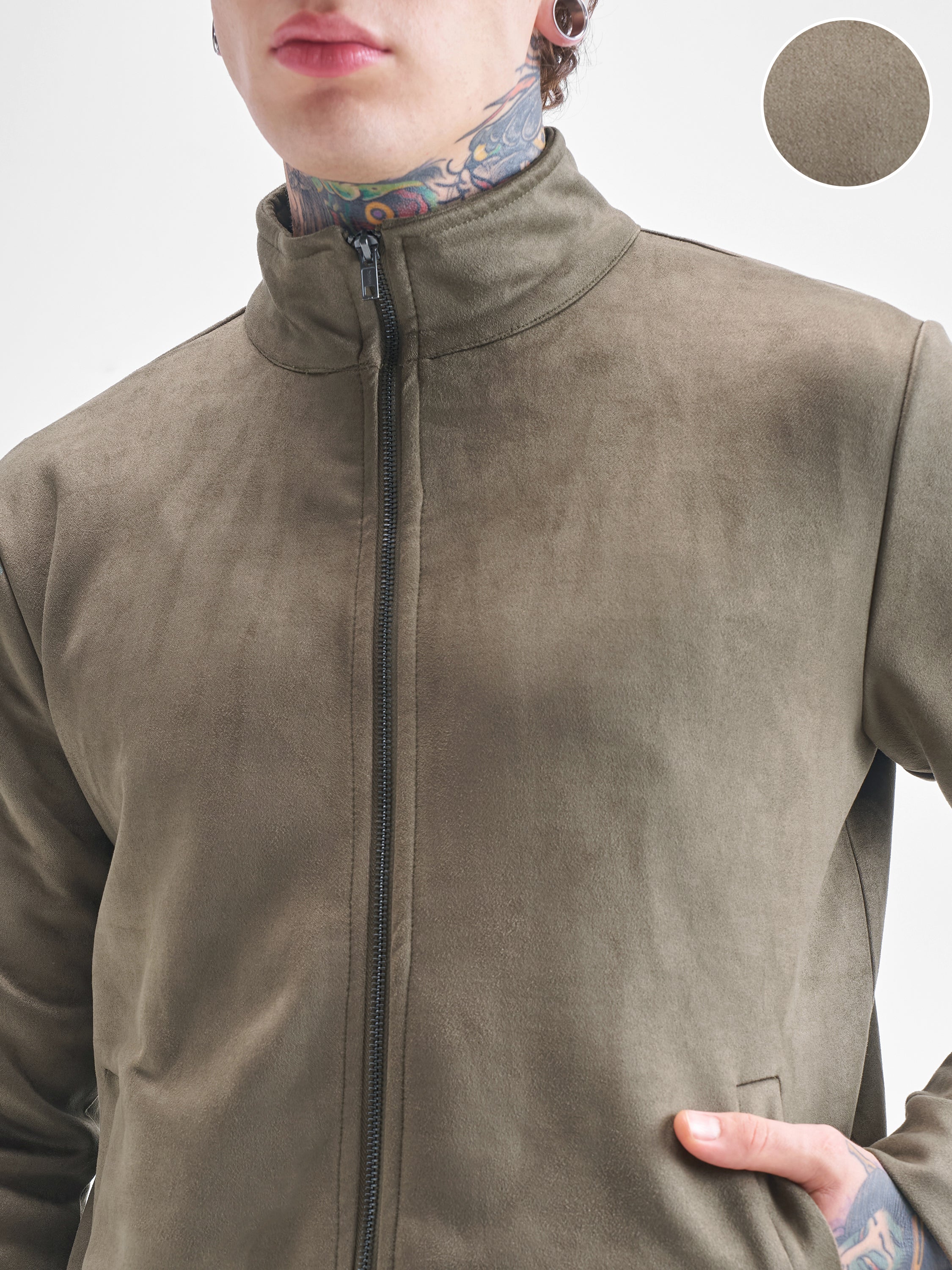Highlander Men Green Solid Bomber Jacket - Green - Image 5