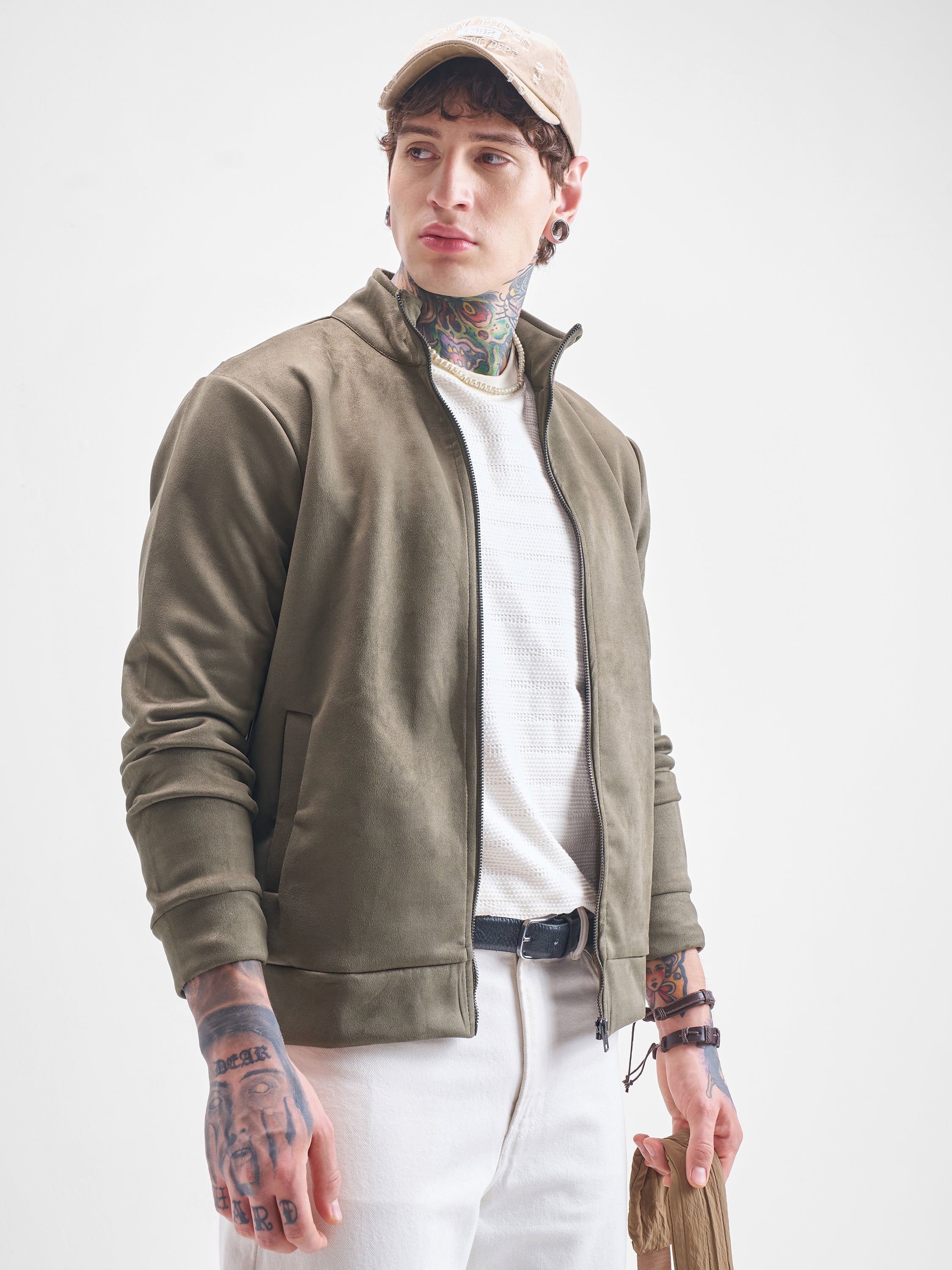 Highlander Men Green Solid Bomber Jacket - Green - Image 6