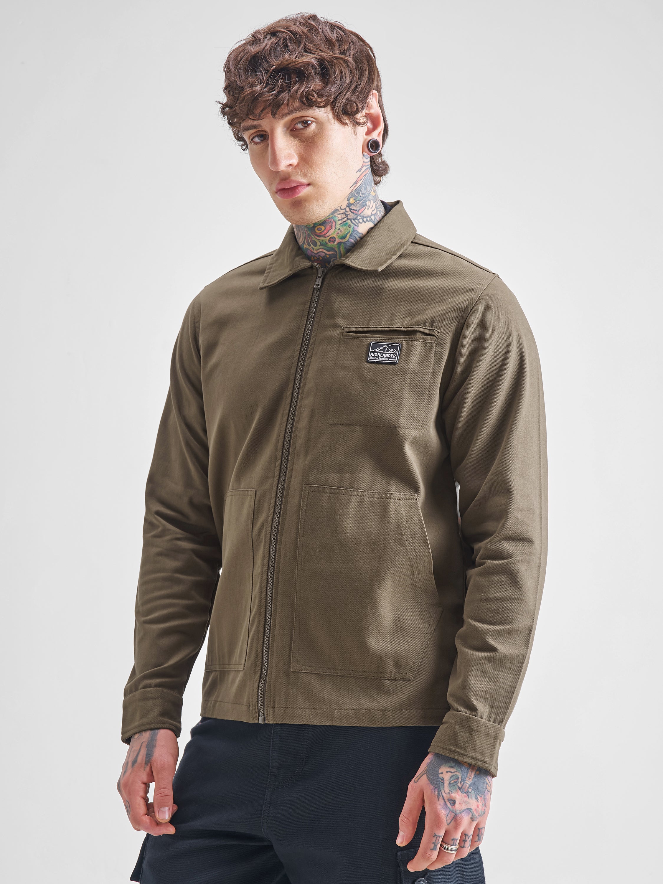 Highlander Men Brown Open Front Jacket - Brown - Image 4
