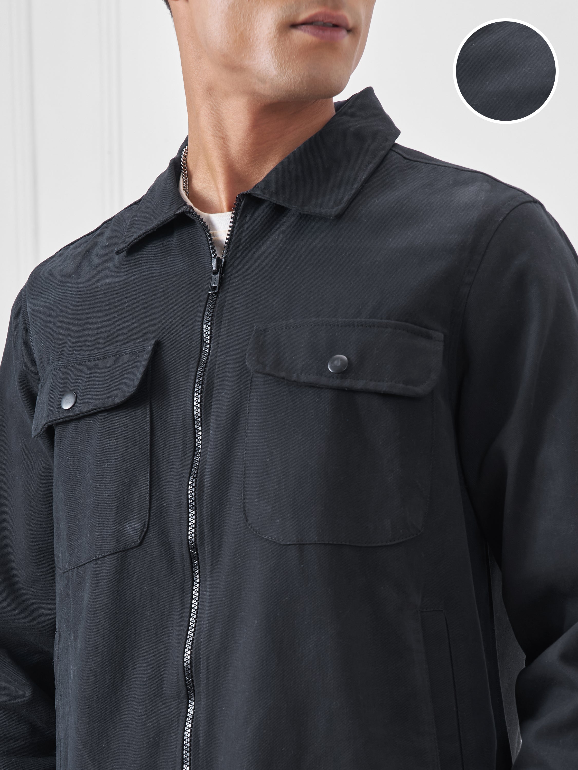 Highlander Men Black Solid Open Front Jacket - Black - Image 5