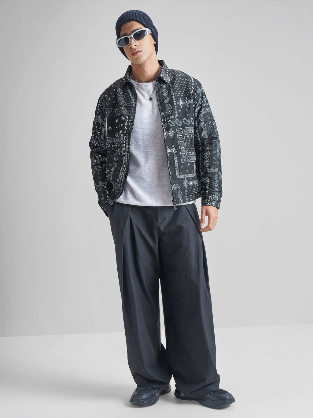 Highlander Men Black Printed Bomber Jacket - Black - Image 2