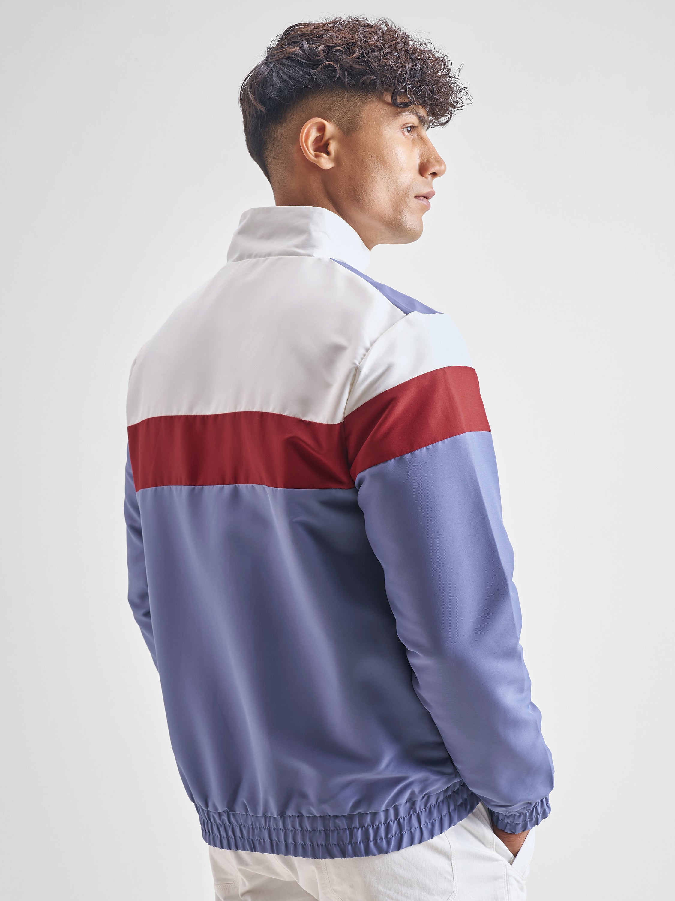 Highlander Men Navy Blue Printed Bomber Jacket - Navy Blue - Image 3