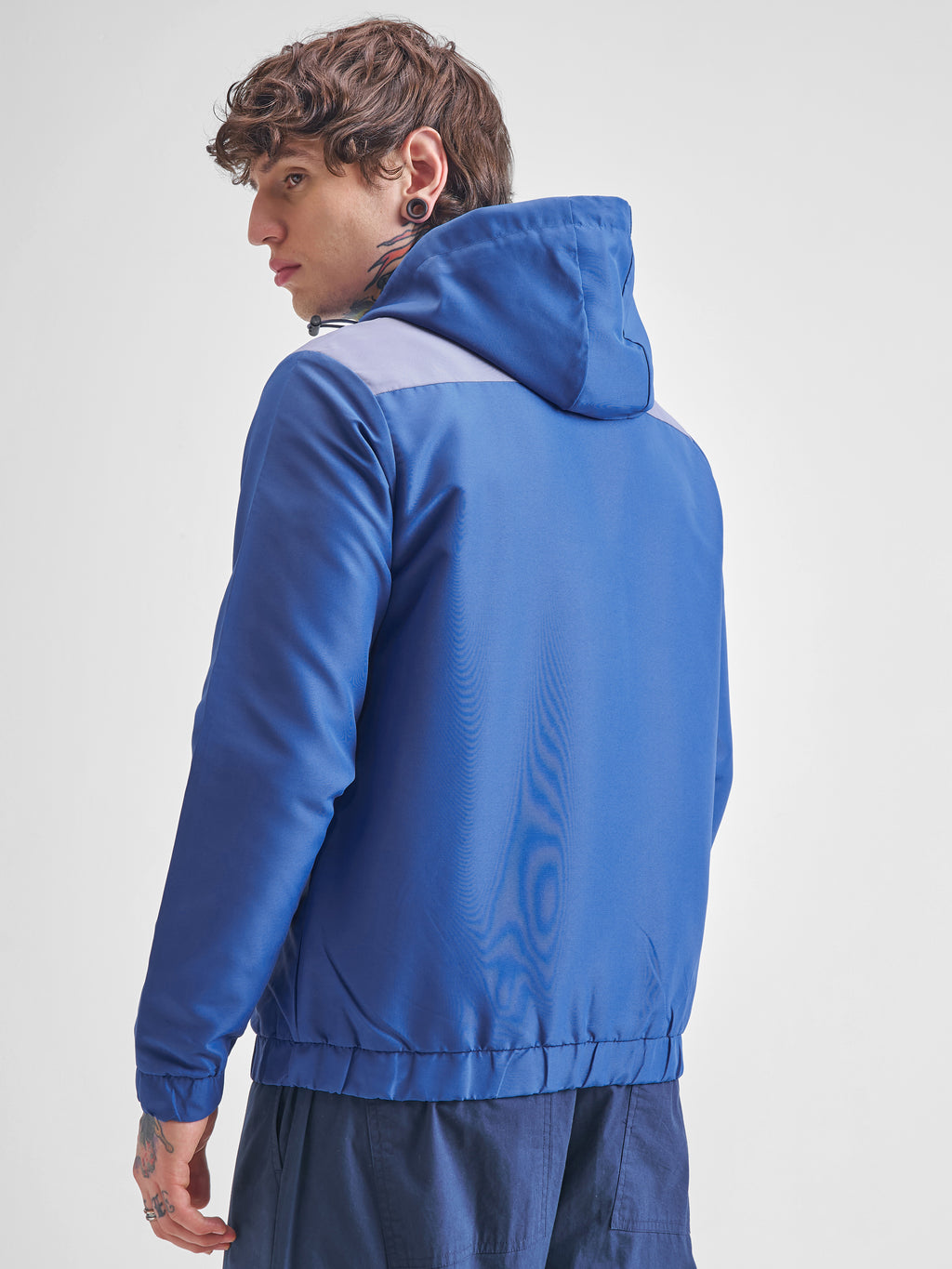 Highlander Men Blue Colourblocked Bomber Jacket - Blue - Image 3