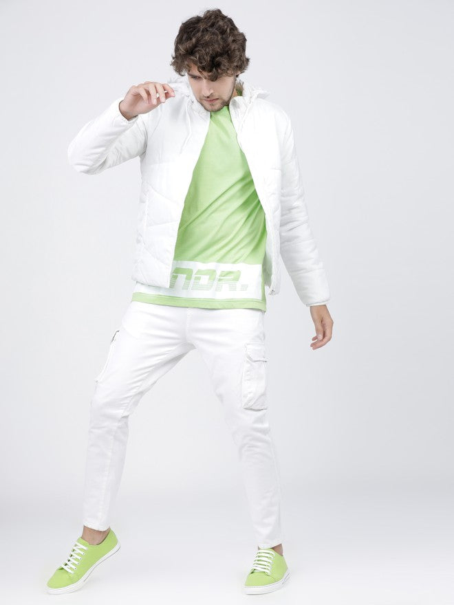 Highlander Men White Solid Puffer Jacket - White - Image 5