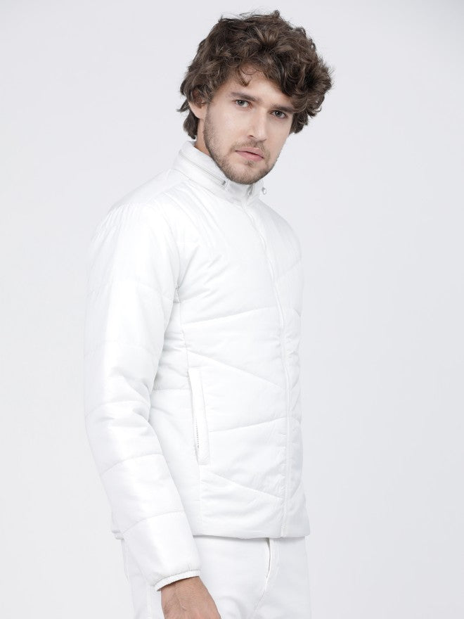 Highlander Men White Solid Puffer Jacket - White - Image 6