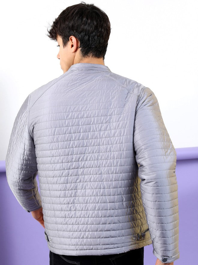 Highlander Men Grey Solid Puffer Jacket - Grey - Image 3