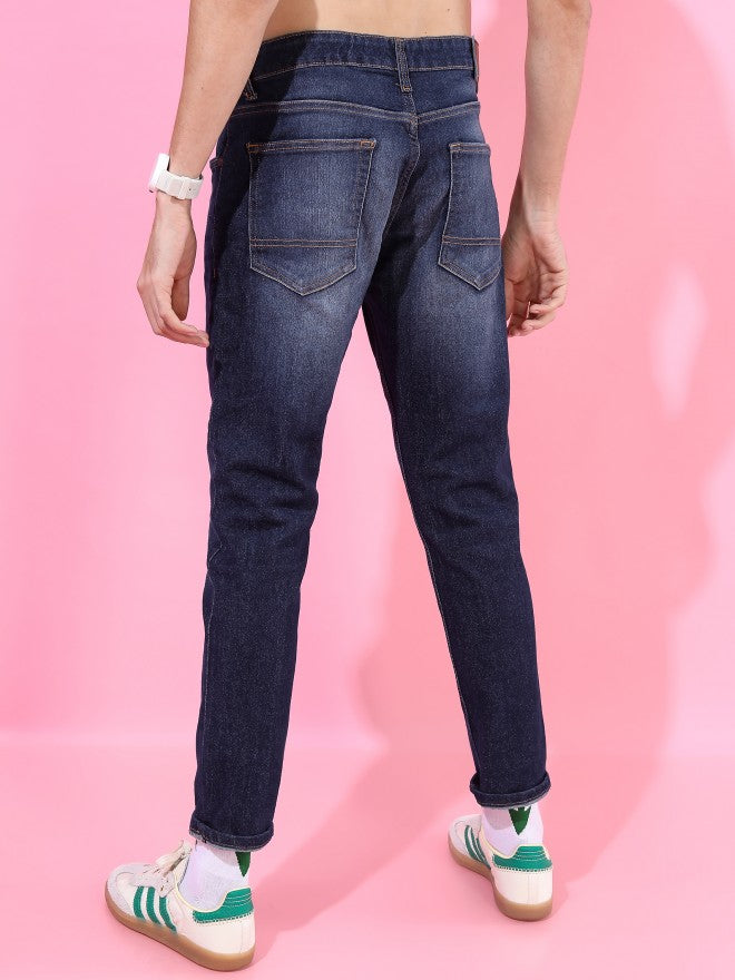 Highlander Men Dark Indigo Tapered Fit Stretchable Jeans - Blue - Image 3