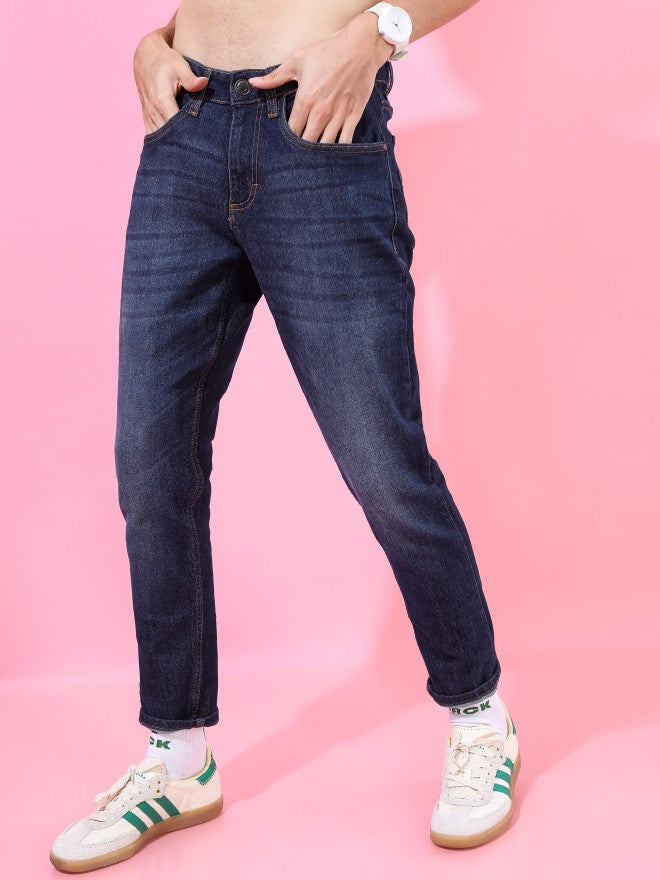 Highlander Men Dark Indigo Tapered Fit Stretchable Jeans - Blue - Image 5